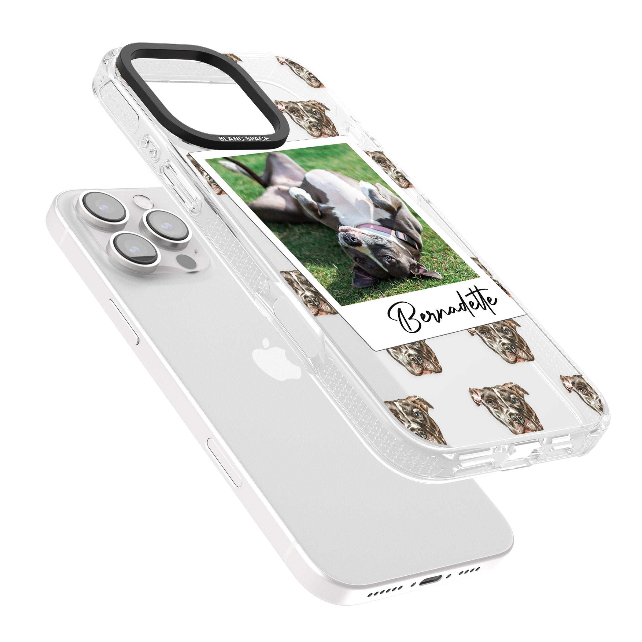 Personalised Staffordshire Bull Terrier - Dog Photo iPhone 16 Pro Max / 16 Pro Clear Case Impact Air - Blanc Space
