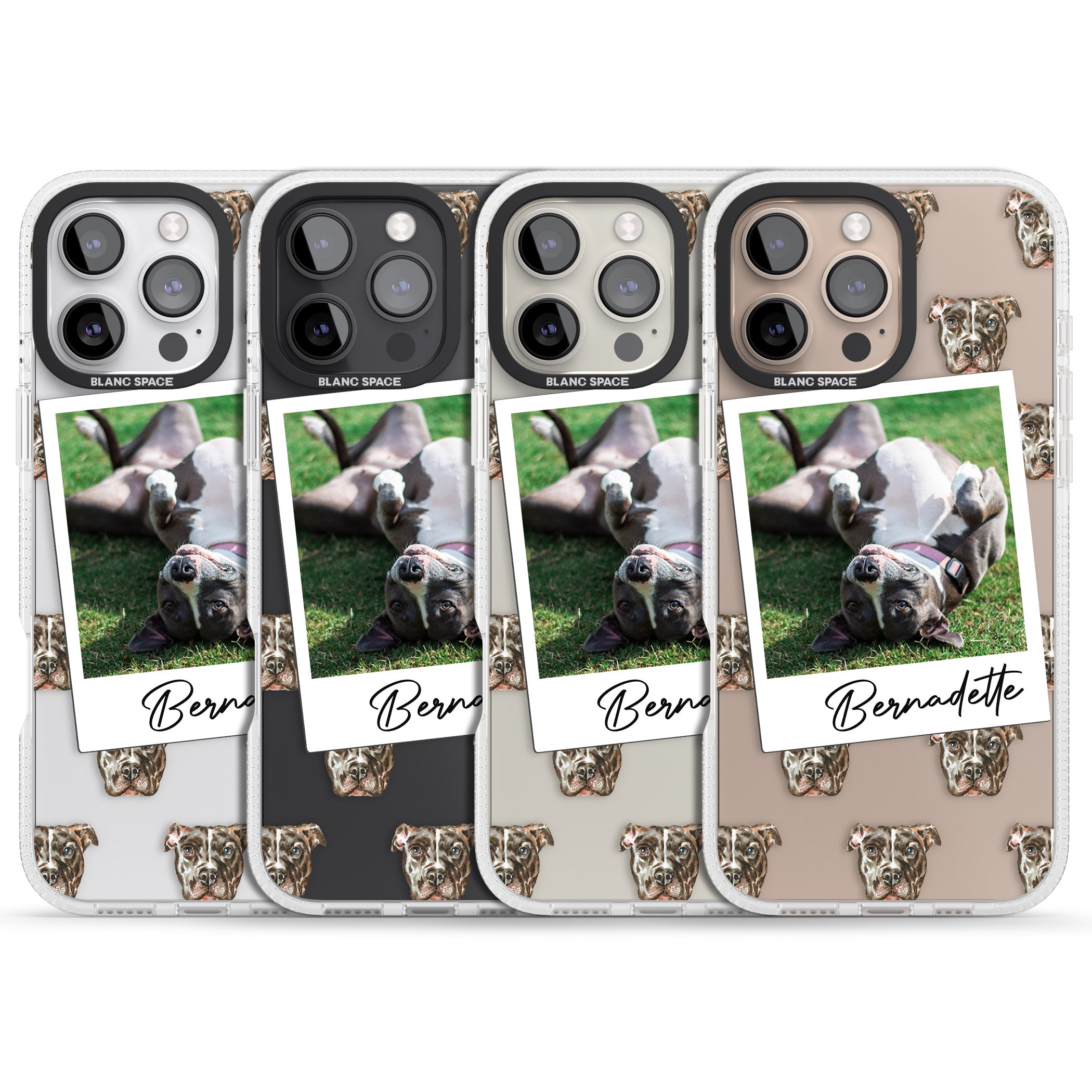 Personalised Staffordshire Bull Terrier - Dog Photo iPhone 16 Pro Max / 16 Pro Clear Case Impact Air - Blanc Space