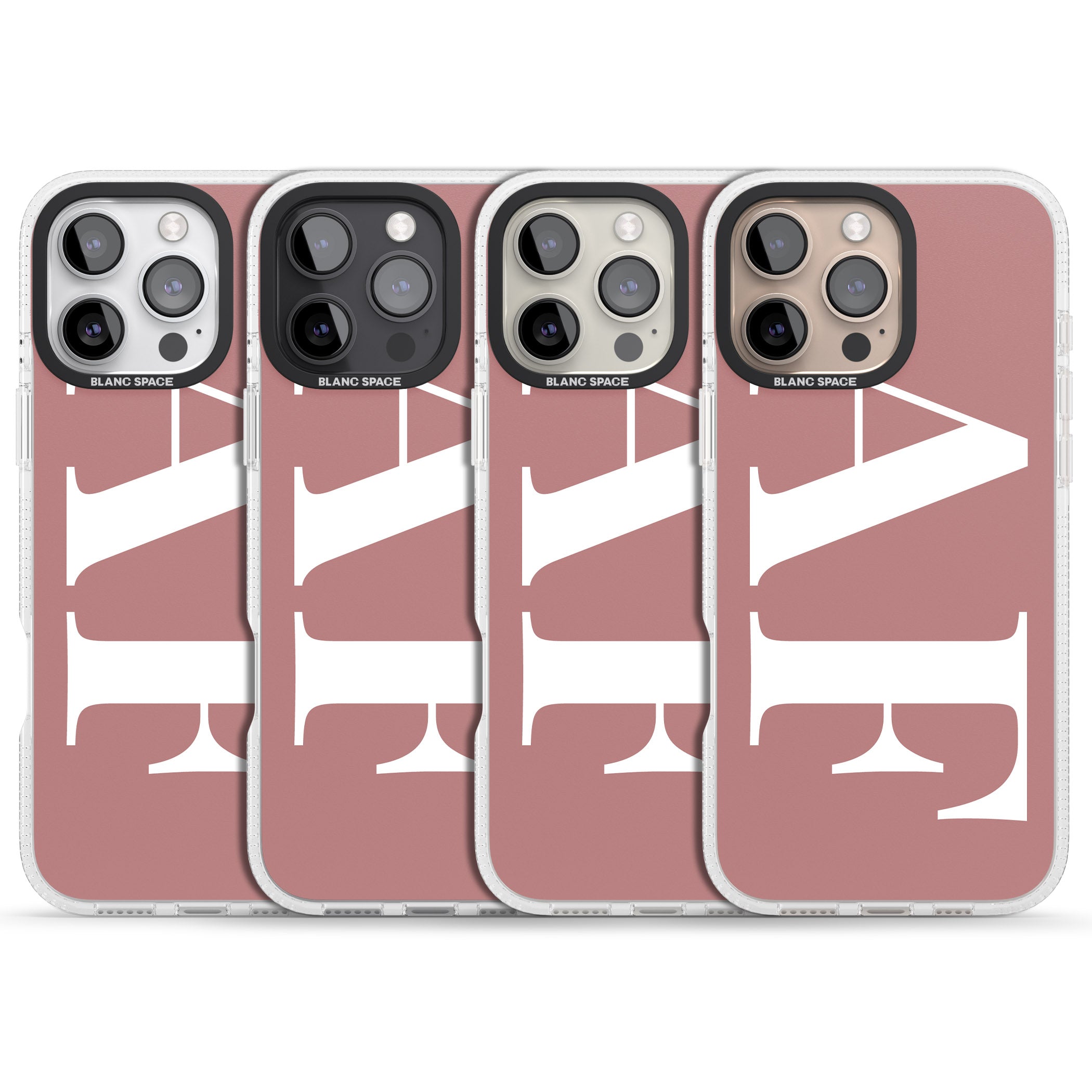 Personalised White & Rose Personalised iPhone 16 Pro Max / 16 Pro Clear Case Impact Air - Blanc Space