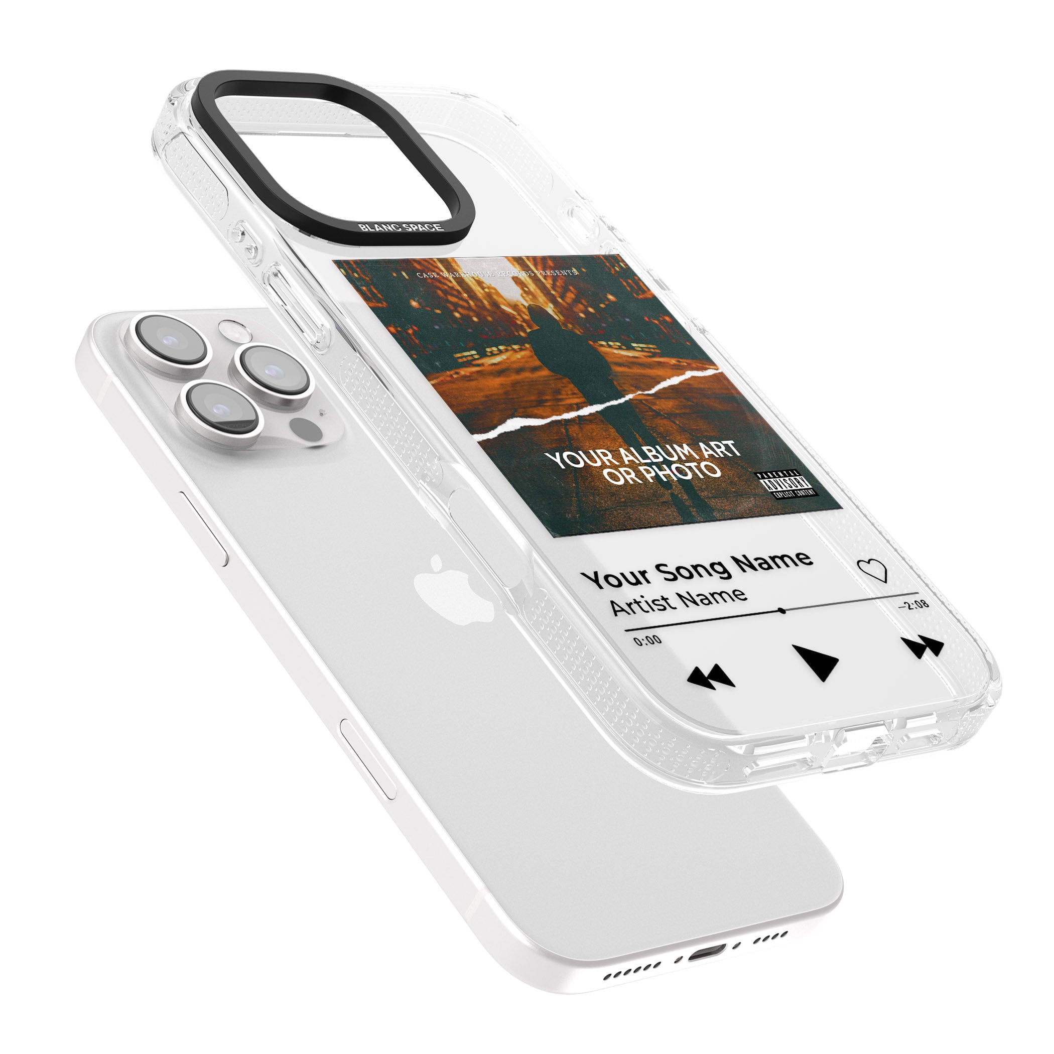 Personalised Album Art iPhone 16 Pro Max / 16 Pro Clear Case Impact Air - Blanc Space