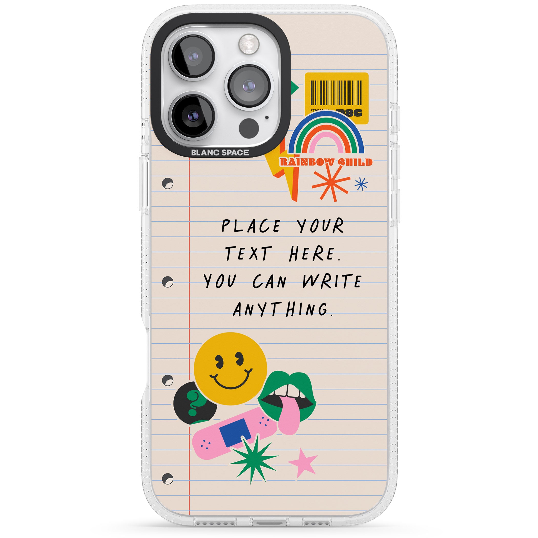 Personalised Nostalgia Sticker Mix #1 iPhone 16 Pro Max / 16 Pro Clear Case Impact Air - Blanc Space