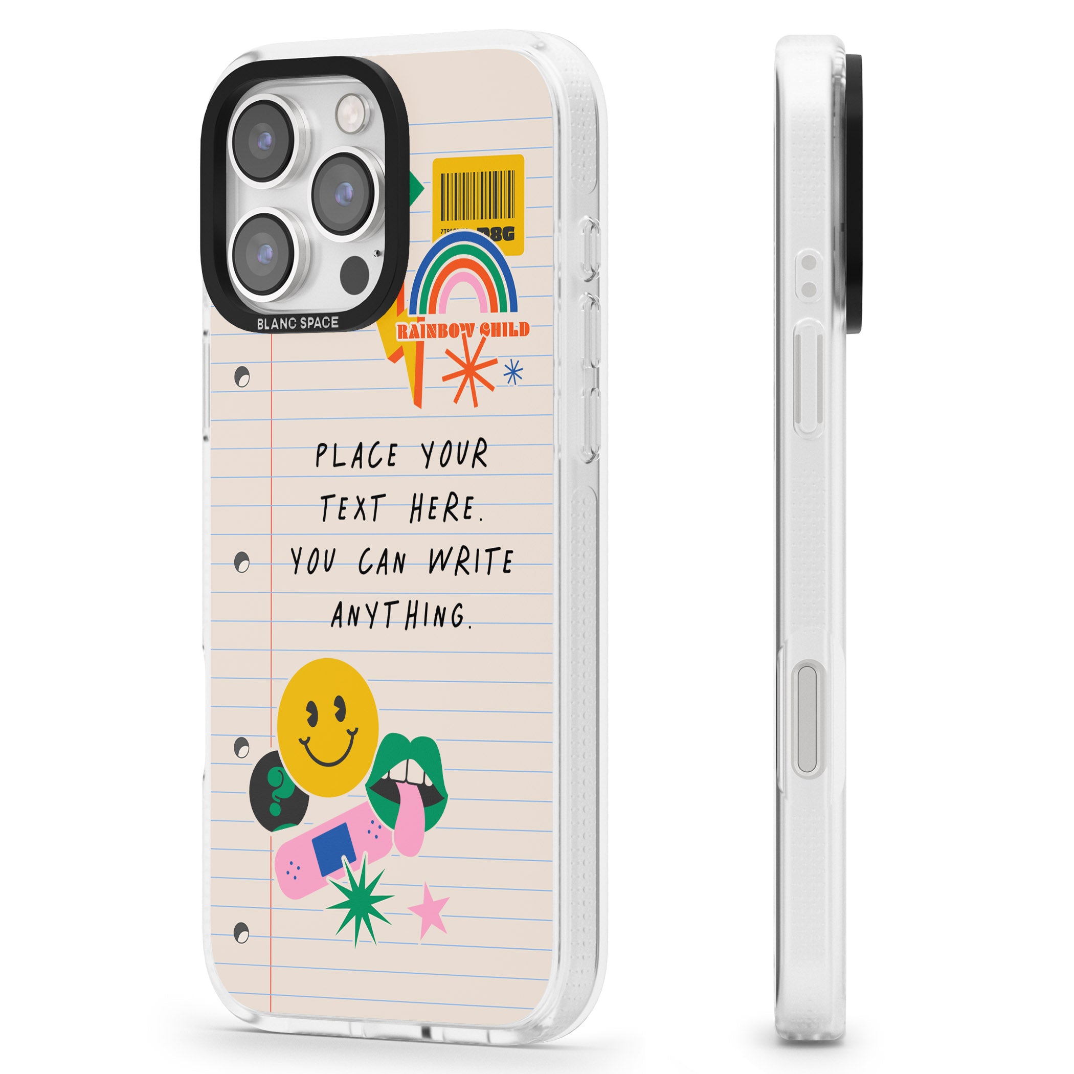 Personalised Nostalgia Sticker Mix #1 iPhone 16 Pro Max / 16 Pro Clear Case Impact Air - Blanc Space