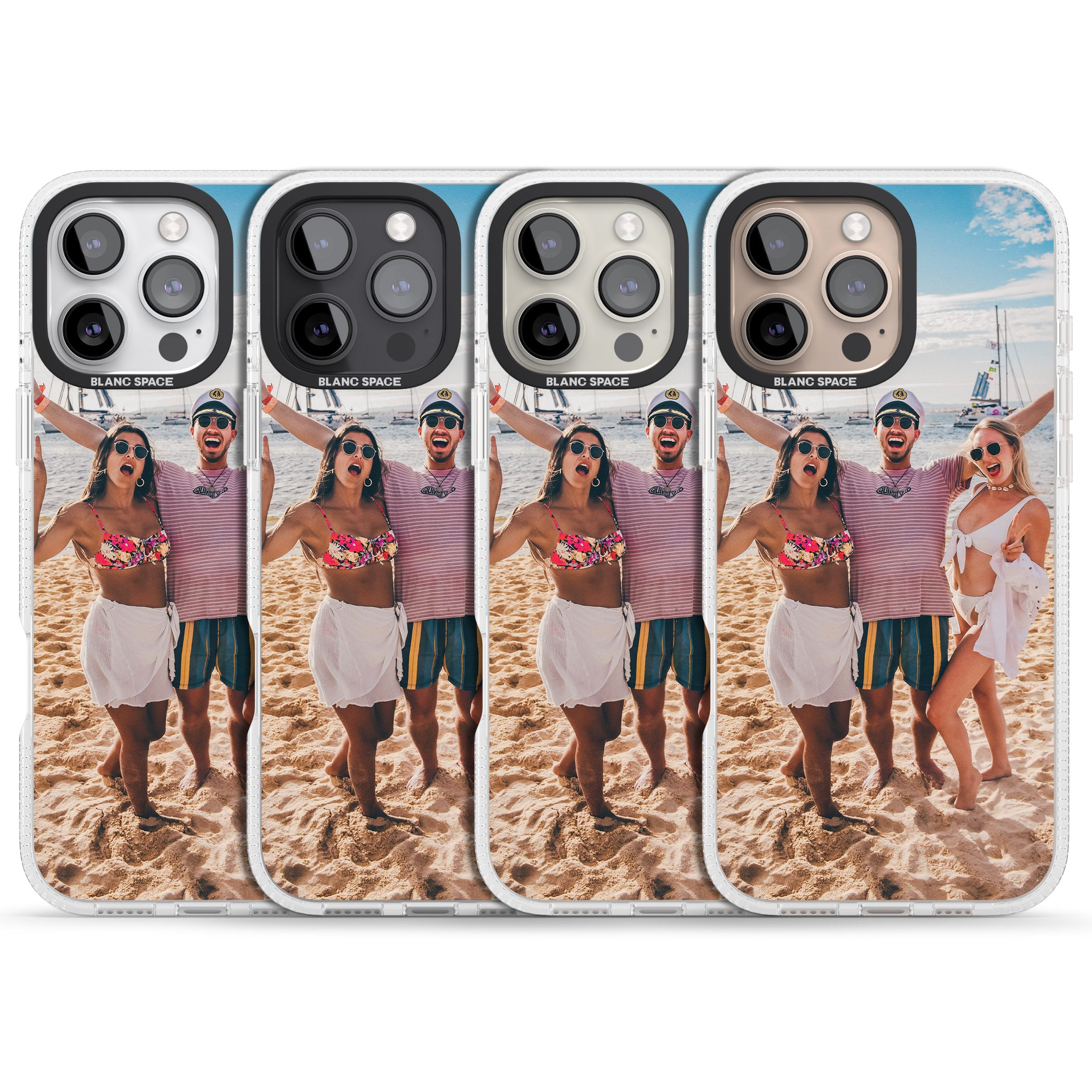 Personalised Photo iPhone 16 Pro Max / 16 Pro Clear Case Impact Air - Blanc Space