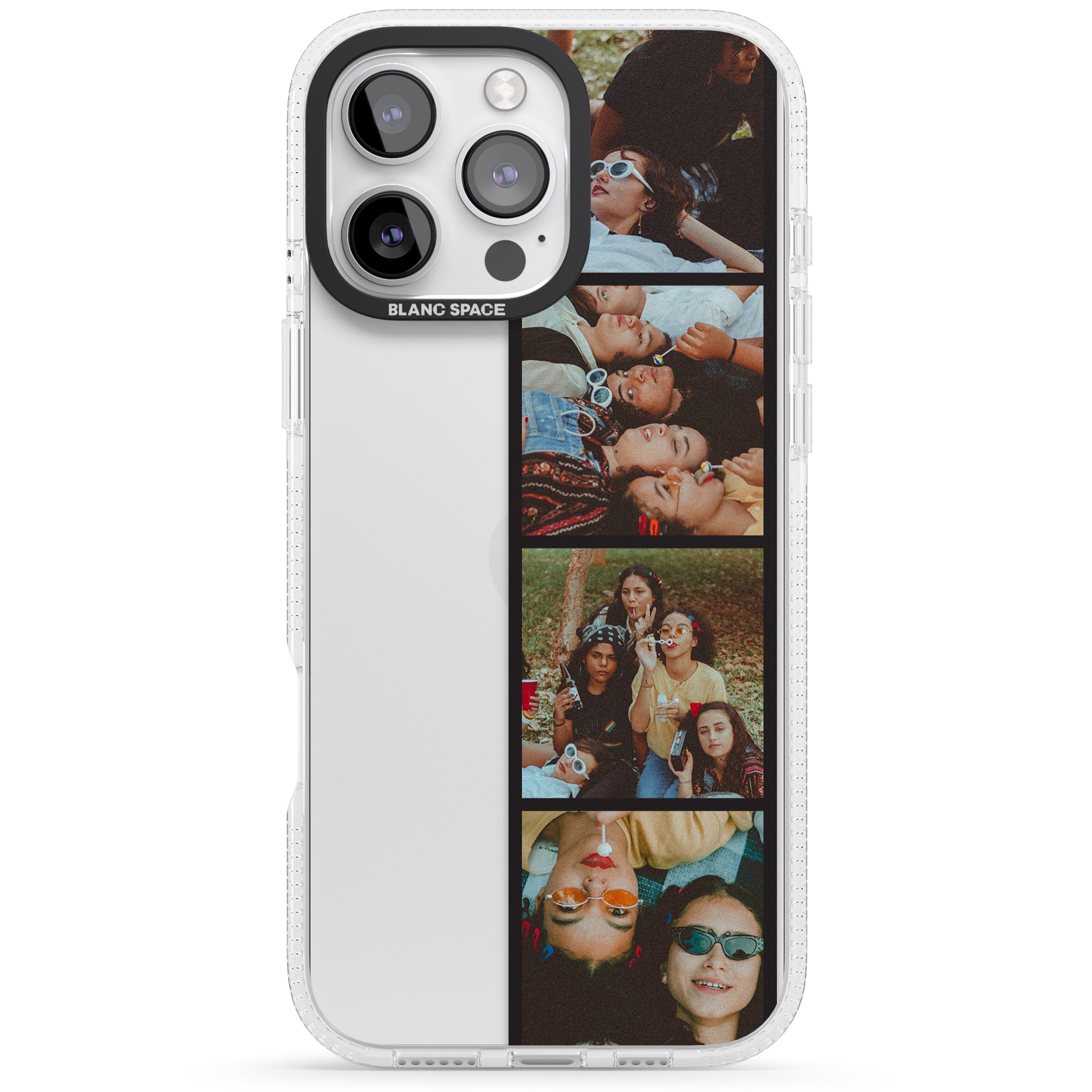 Personalised Photo Strip iPhone 16 Pro Max / 16 Pro Clear Case Impact Air - Blanc Space