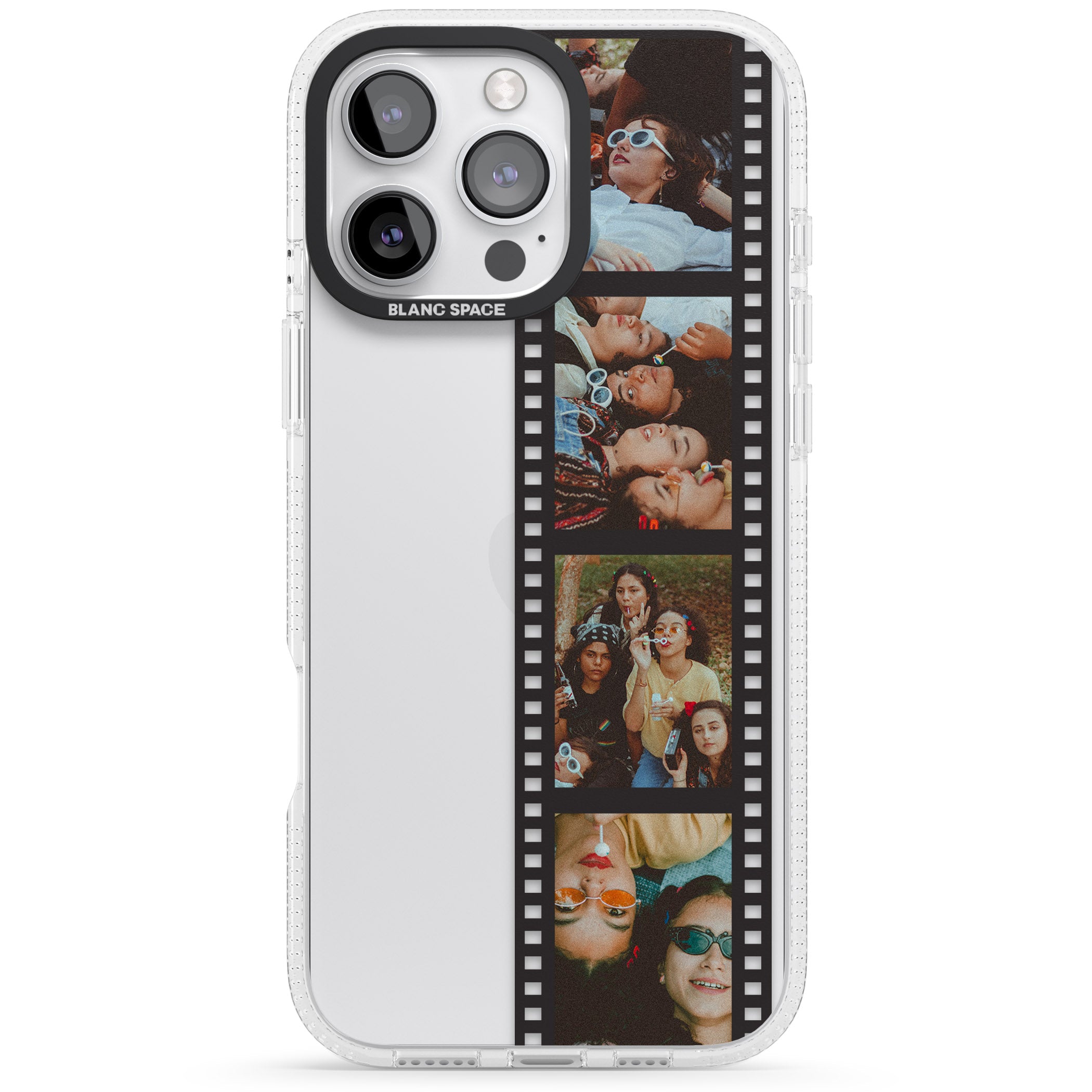 Personalised Instant Camera Photo Phone Case iPhone 16 Pro Max / 16 Pro Clear Case Impact Air - Blanc Space