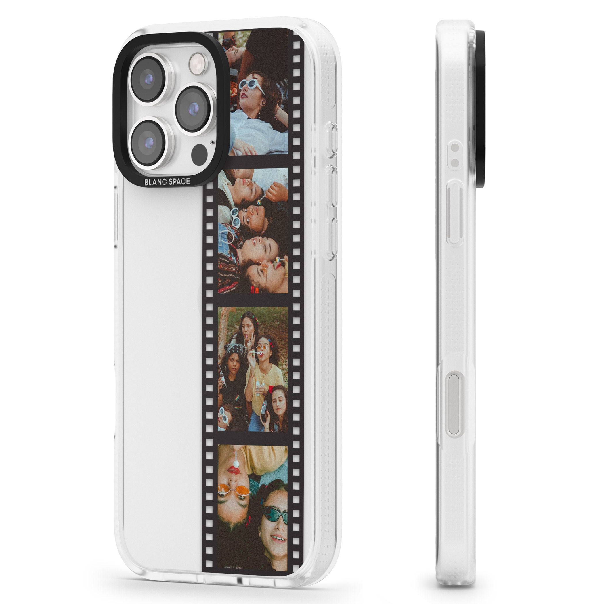 Personalised Instant Camera Photo Phone Case iPhone 16 Pro Max / 16 Pro Clear Case Impact Air - Blanc Space