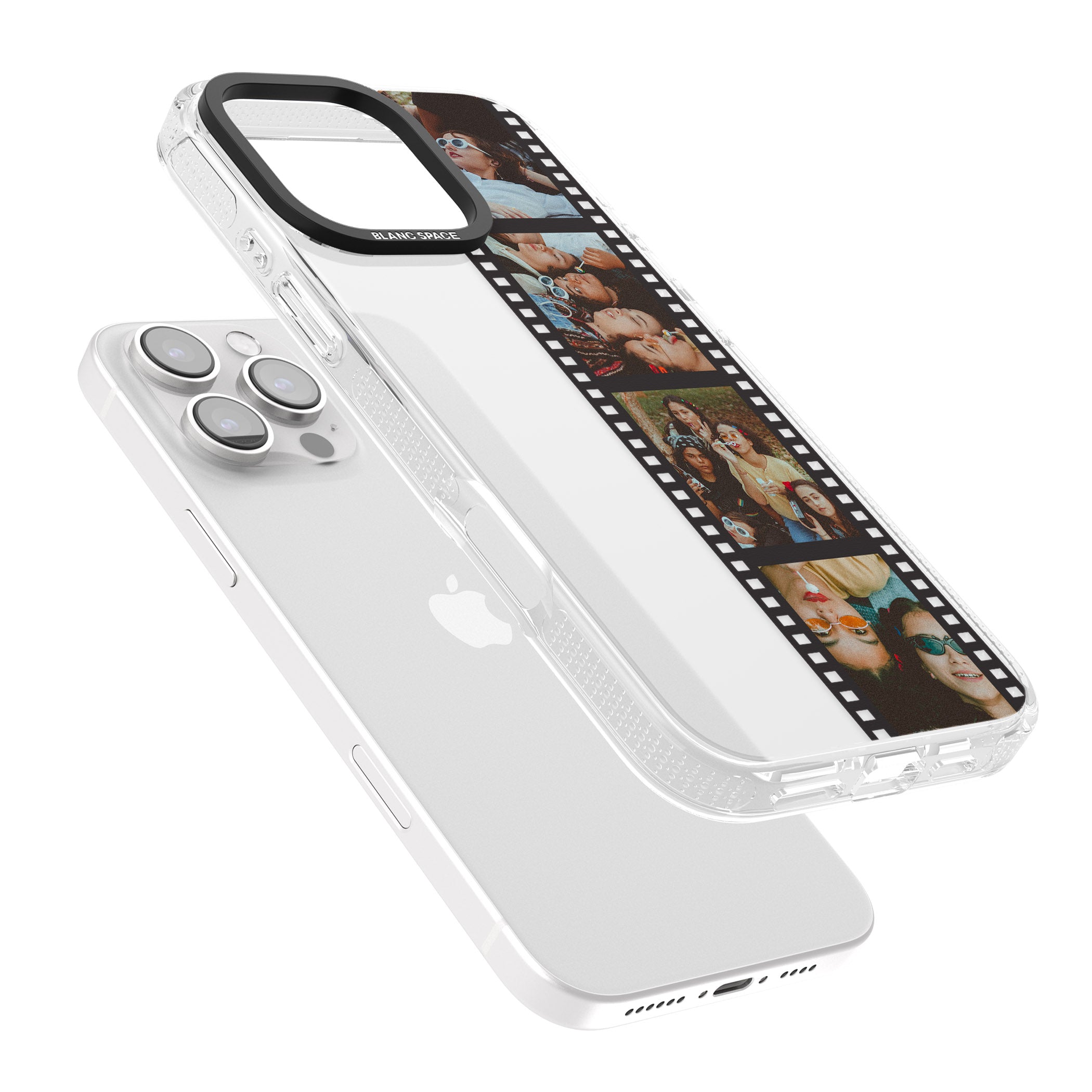 Personalised Instant Camera Photo Phone Case iPhone 16 Pro Max / 16 Pro Clear Case Impact Air - Blanc Space