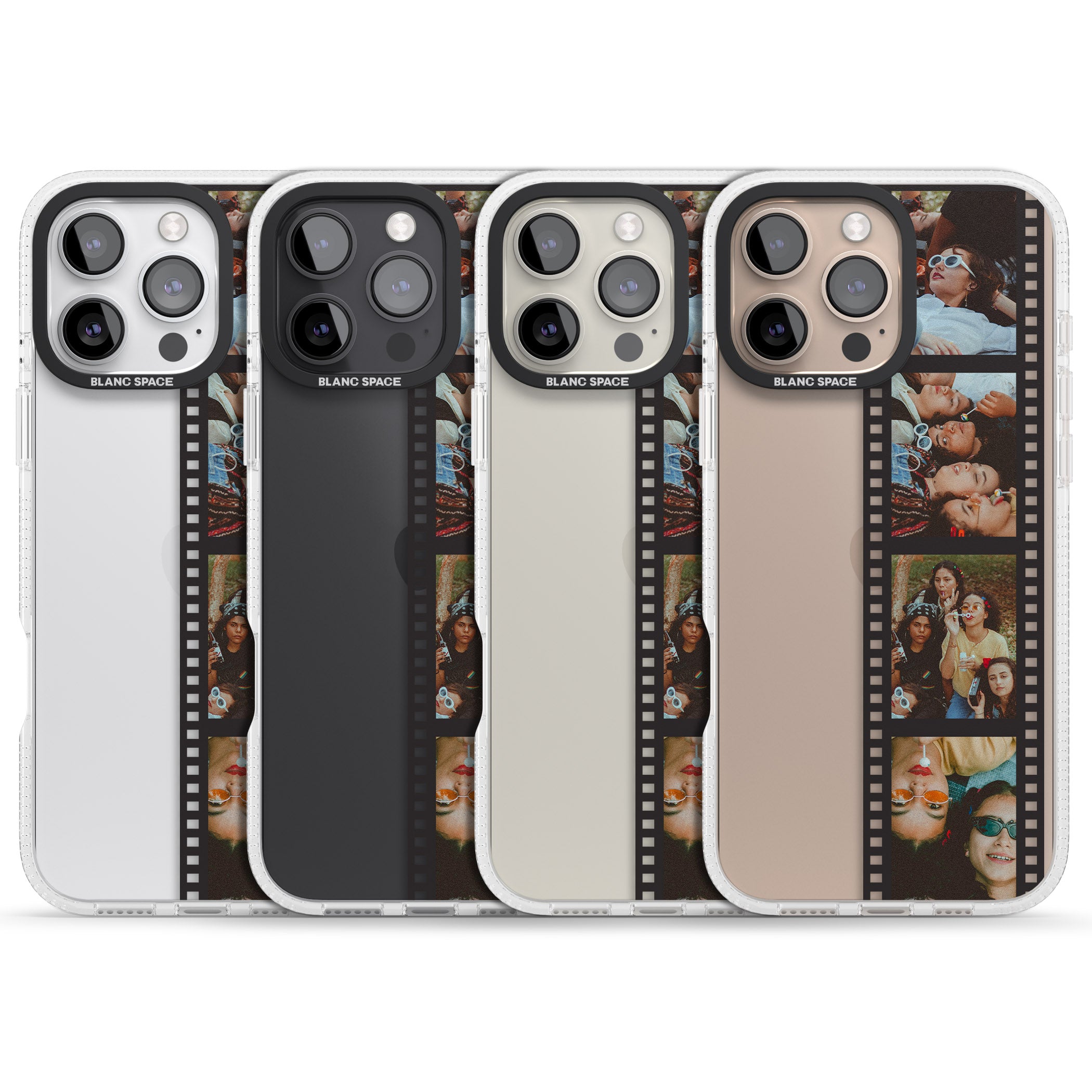 Personalised Instant Camera Photo Phone Case iPhone 16 Pro Max / 16 Pro Clear Case Impact Air - Blanc Space