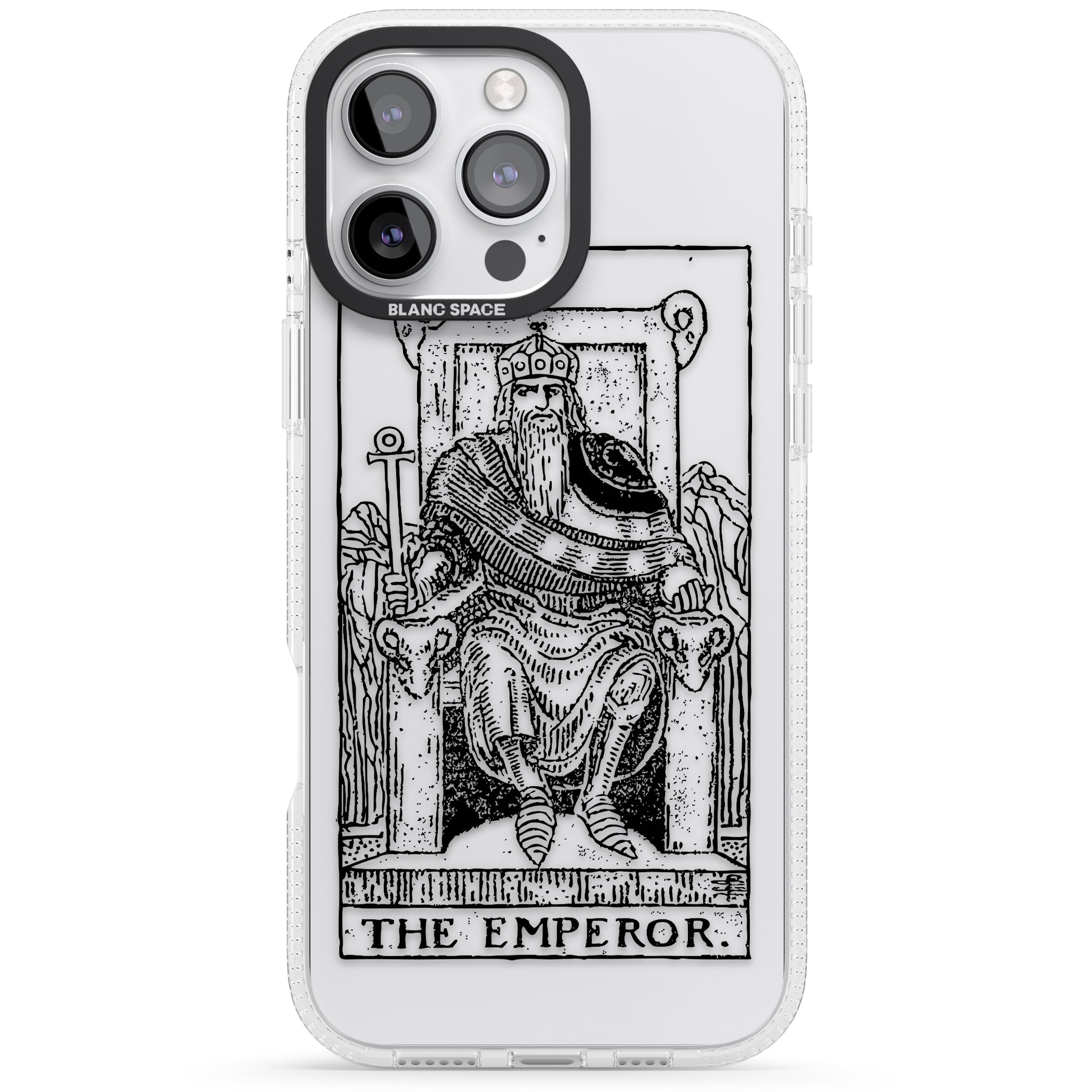 Personalised The Emperor Tarot Card - Transparent iPhone 16 Pro Max / 16 Pro Clear Case Impact Air - Blanc Space