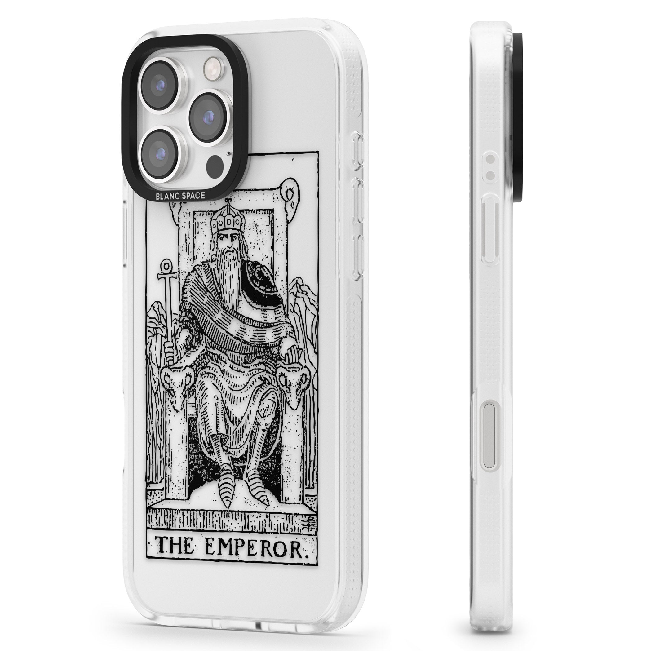 Personalised The Emperor Tarot Card - Transparent iPhone 16 Pro Max / 16 Pro Clear Case Impact Air - Blanc Space
