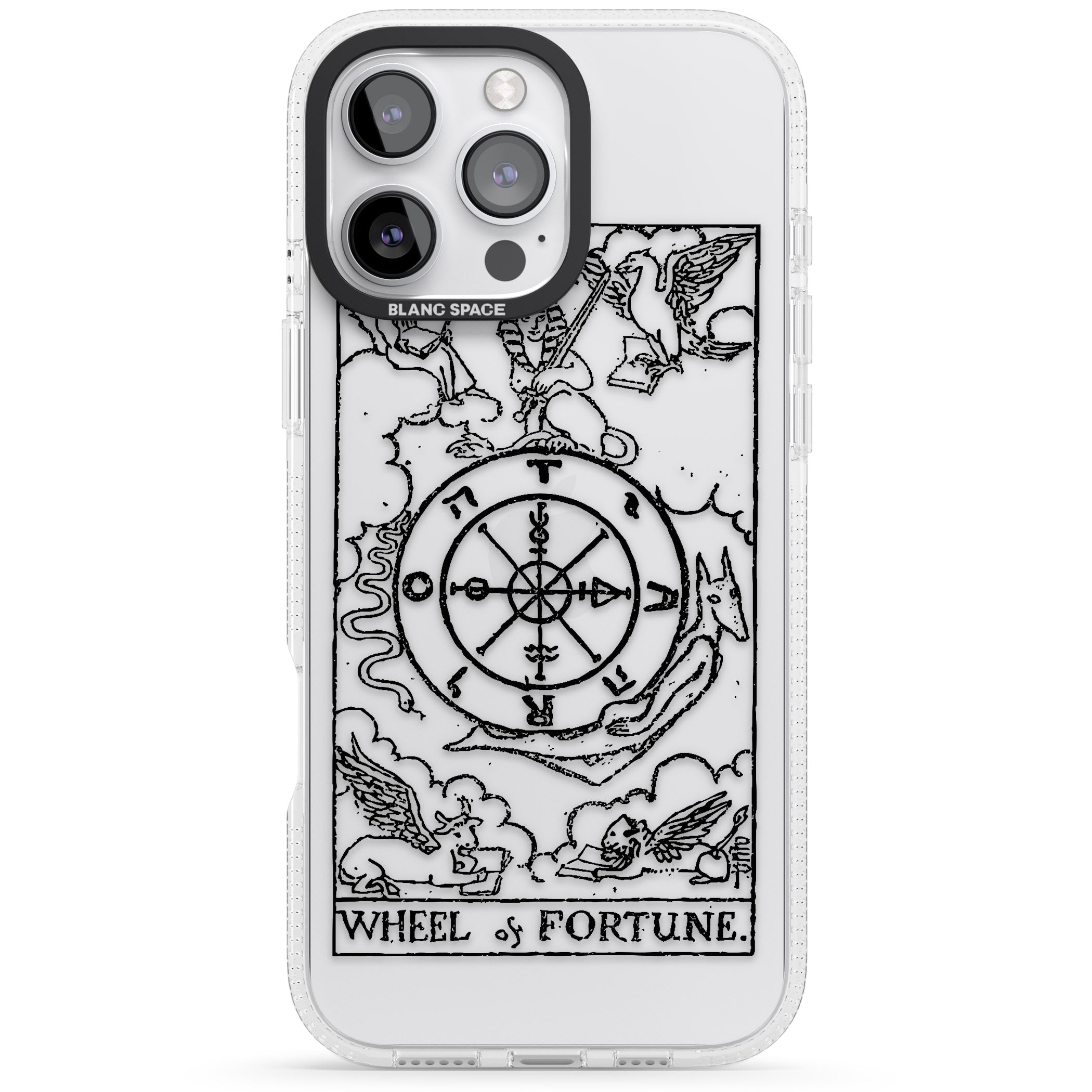 Personalised Wheel of Fortune Tarot Card - Transparent iPhone 16 Pro Max / 16 Pro Clear Case Impact Air - Blanc Space