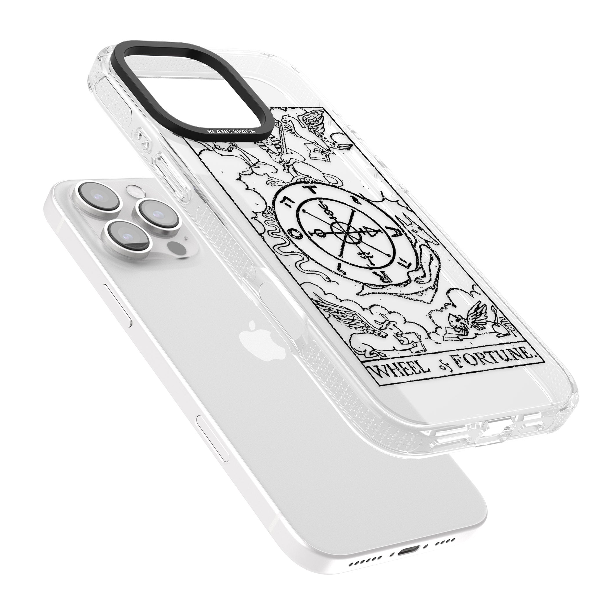 Personalised Wheel of Fortune Tarot Card - Transparent iPhone 16 Pro Max / 16 Pro Clear Case Impact Air - Blanc Space