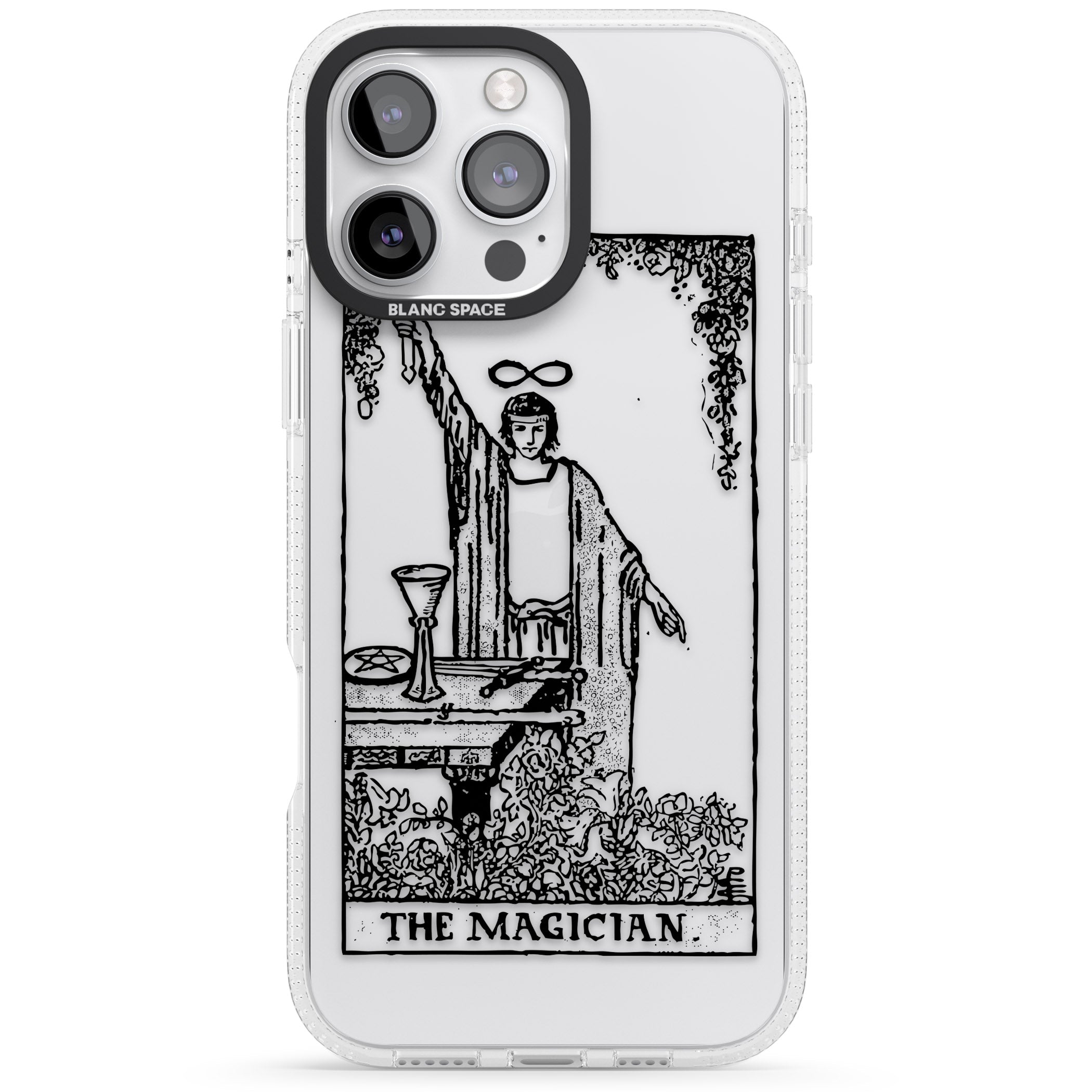 Personalised The Magician Tarot Card - Transparent iPhone 16 Pro Max / 16 Pro Clear Case Impact Air - Blanc Space
