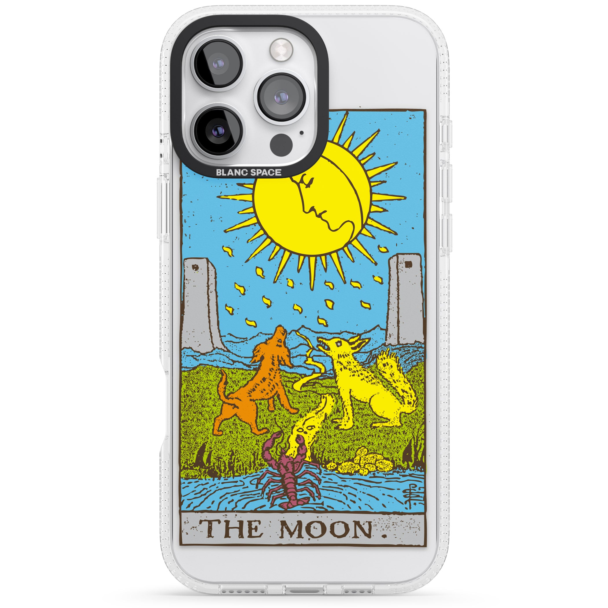Personalised The Moon Tarot Card - Colour iPhone 16 Pro Max / 16 Pro Clear Case Impact Air - Blanc Space