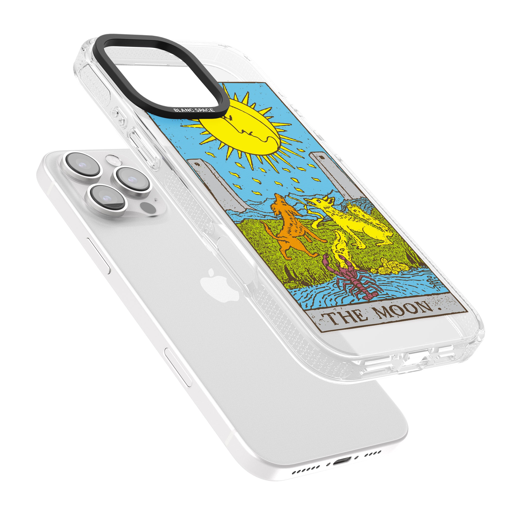Personalised The Moon Tarot Card - Colour iPhone 16 Pro Max / 16 Pro Clear Case Impact Air - Blanc Space