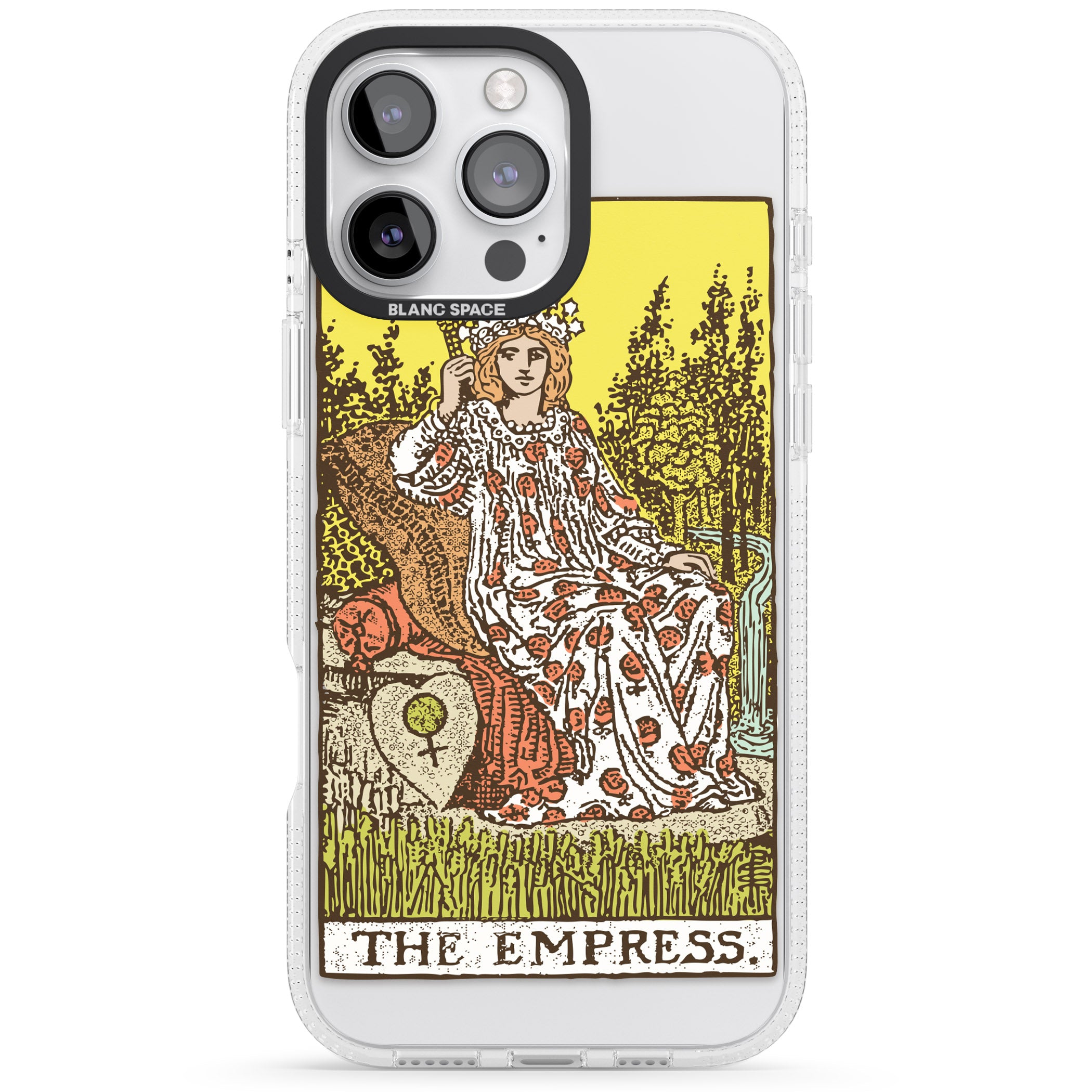 Personalised The Empress Tarot Card - Colour iPhone 16 Pro Max / 16 Pro Clear Case Impact Air - Blanc Space