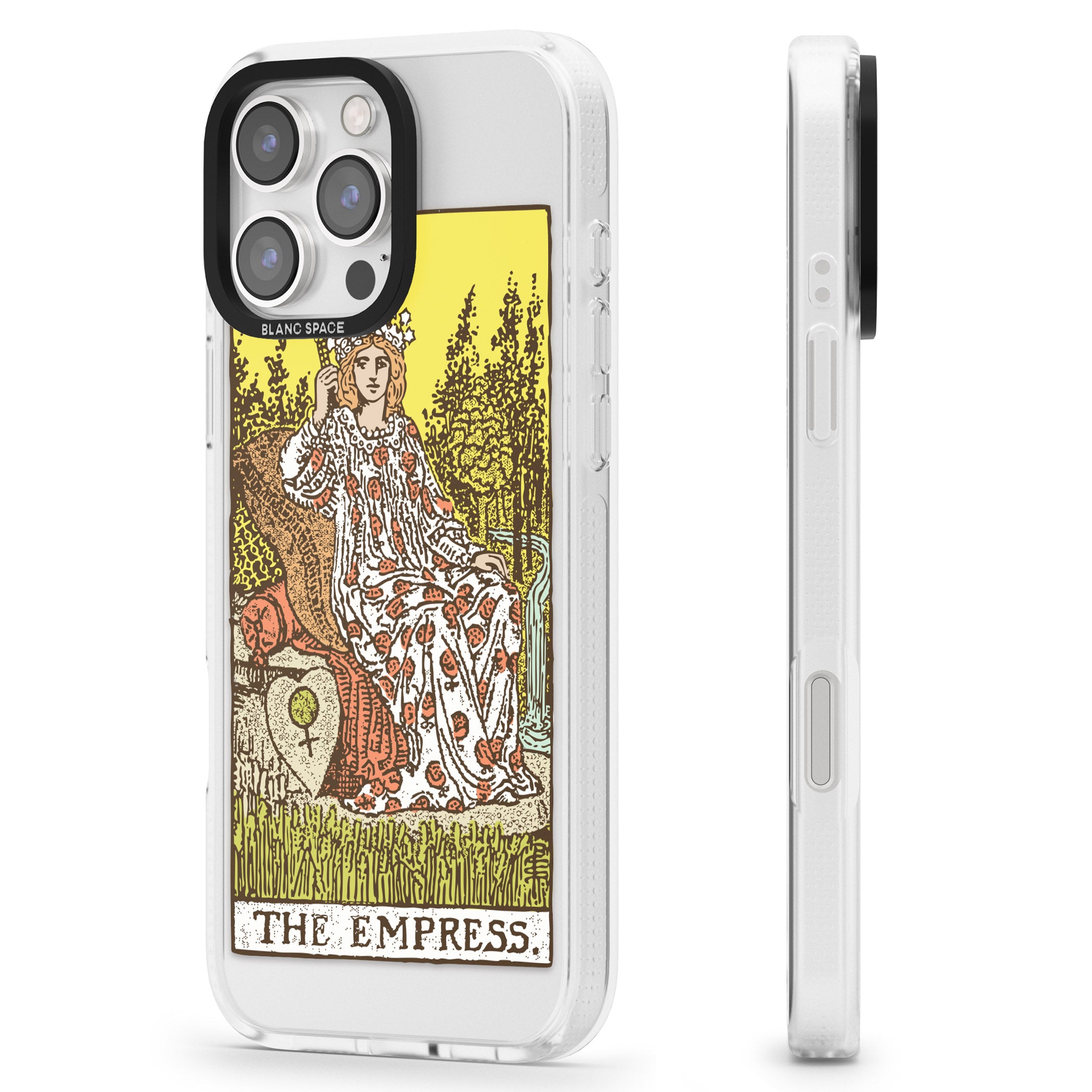 Personalised The Empress Tarot Card - Colour iPhone 16 Pro Max / 16 Pro Clear Case Impact Air - Blanc Space