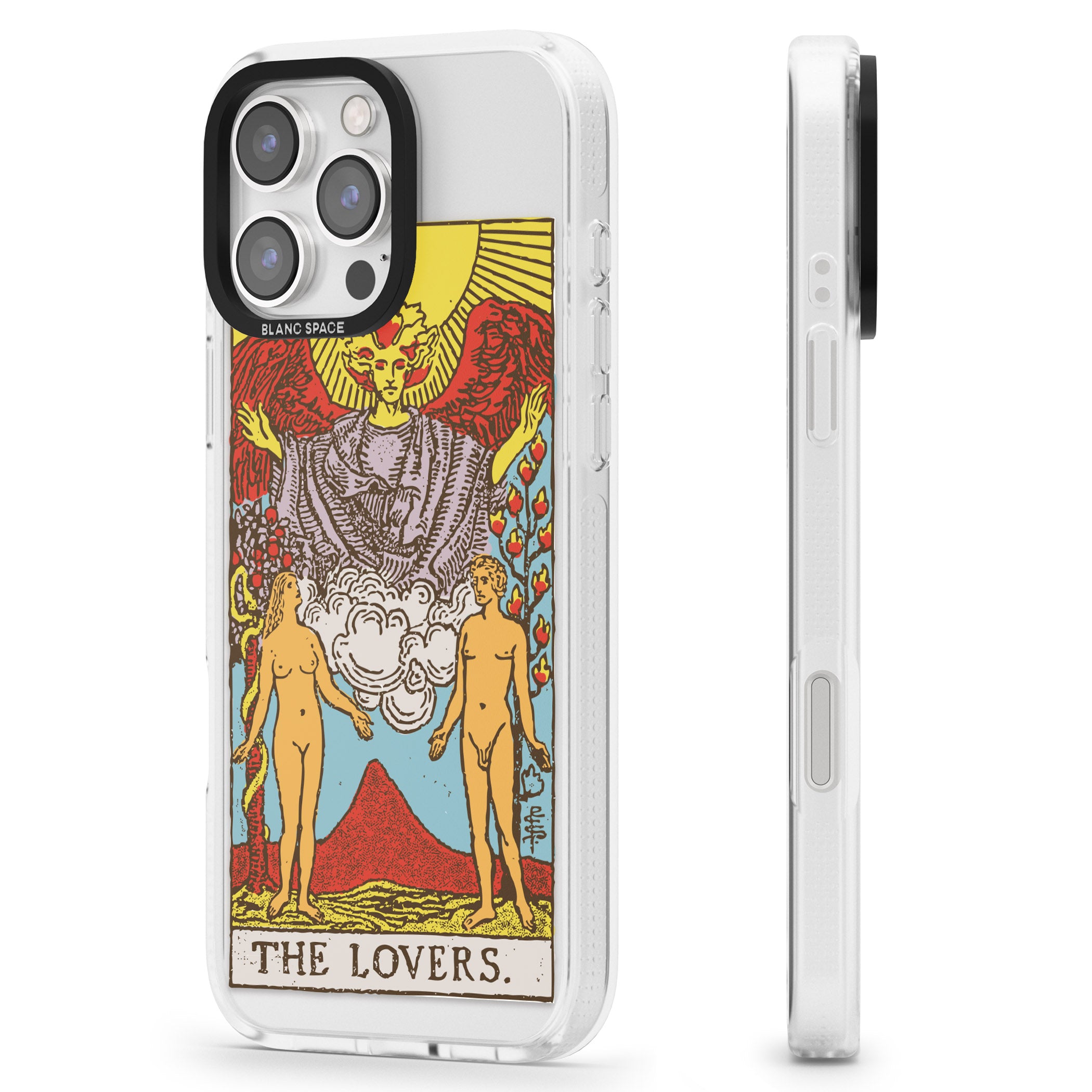 Personalised The Lovers Tarot Card - Colour iPhone 16 Pro Max / 16 Pro Clear Case Impact Air - Blanc Space