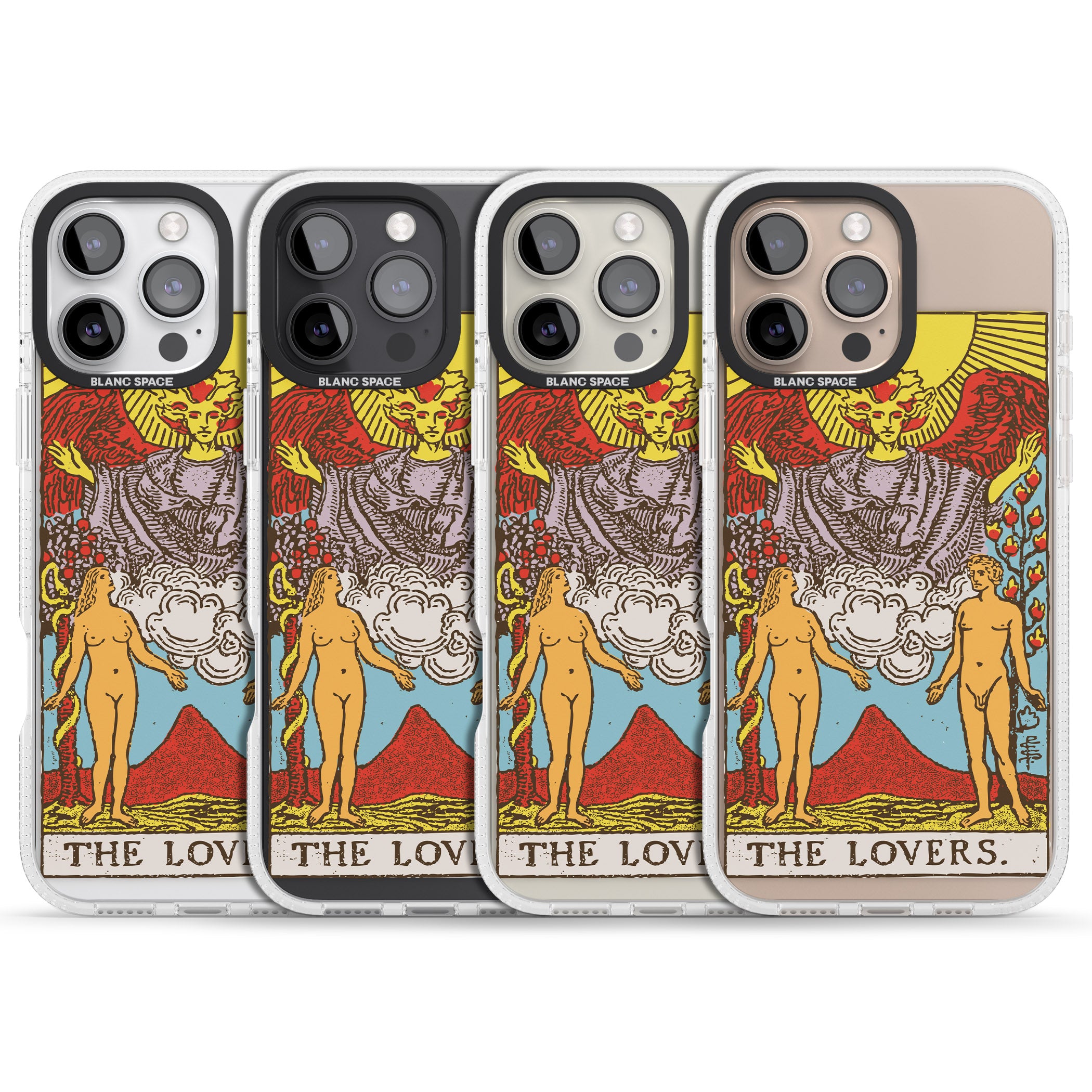 Personalised The Lovers Tarot Card - Colour iPhone 16 Pro Max / 16 Pro Clear Case Impact Air - Blanc Space