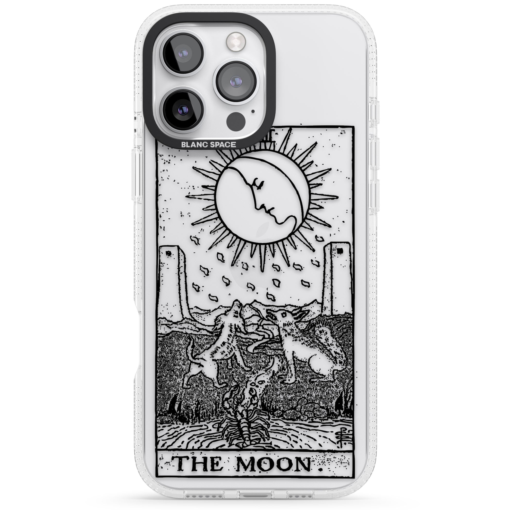 Personalised The Moon Tarot Card - Transparent iPhone 16 Pro Max / 16 Pro Clear Case Impact Air - Blanc Space
