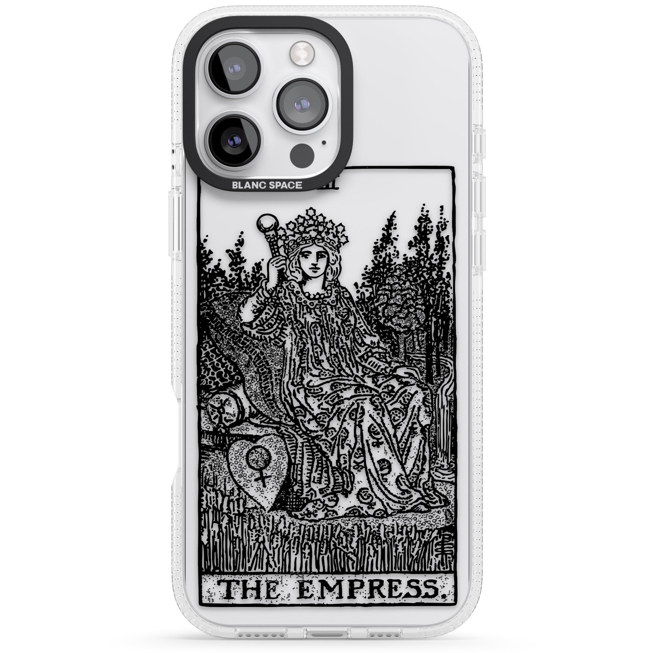 Personalised The Empress Tarot Card - Transparent iPhone 16 Pro Max / 16 Pro Clear Case Impact Air - Blanc Space