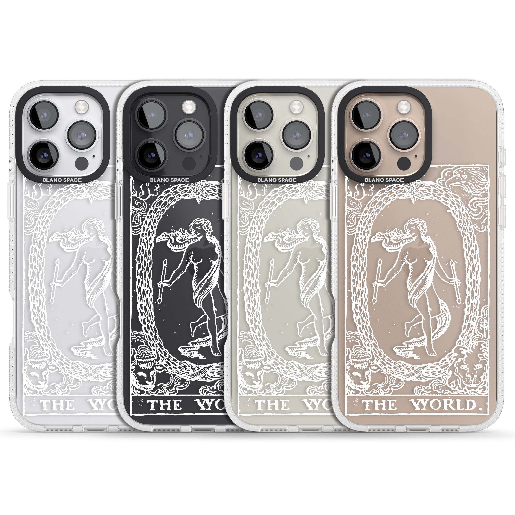 Personalised The World Tarot Card - White Transparent iPhone 16 Pro Max / 16 Pro Clear Case Impact Air - Blanc Space
