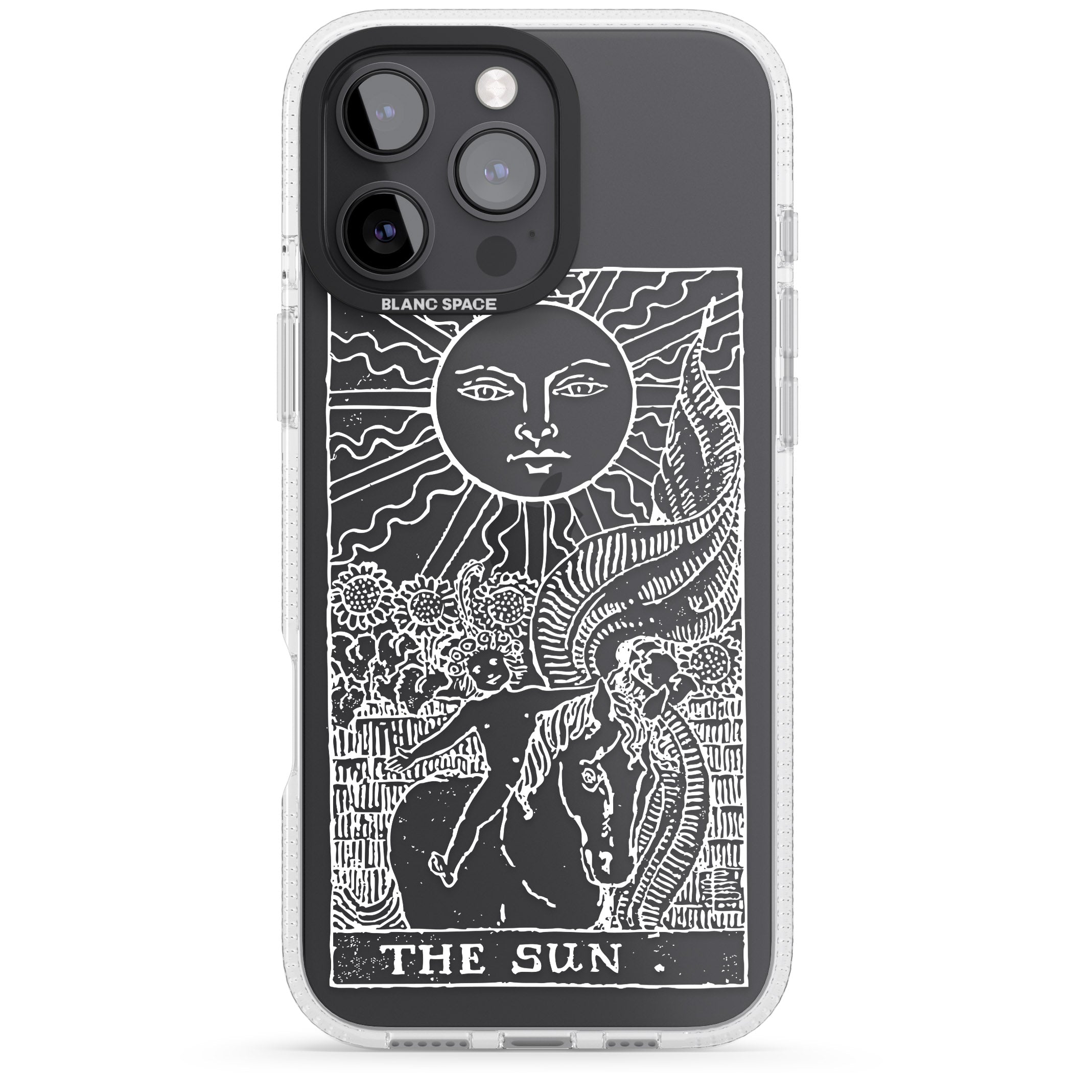 Personalised The Sun Tarot Card - White Transparent iPhone 16 Pro Max / 16 Pro Clear Case Impact Air - Blanc Space