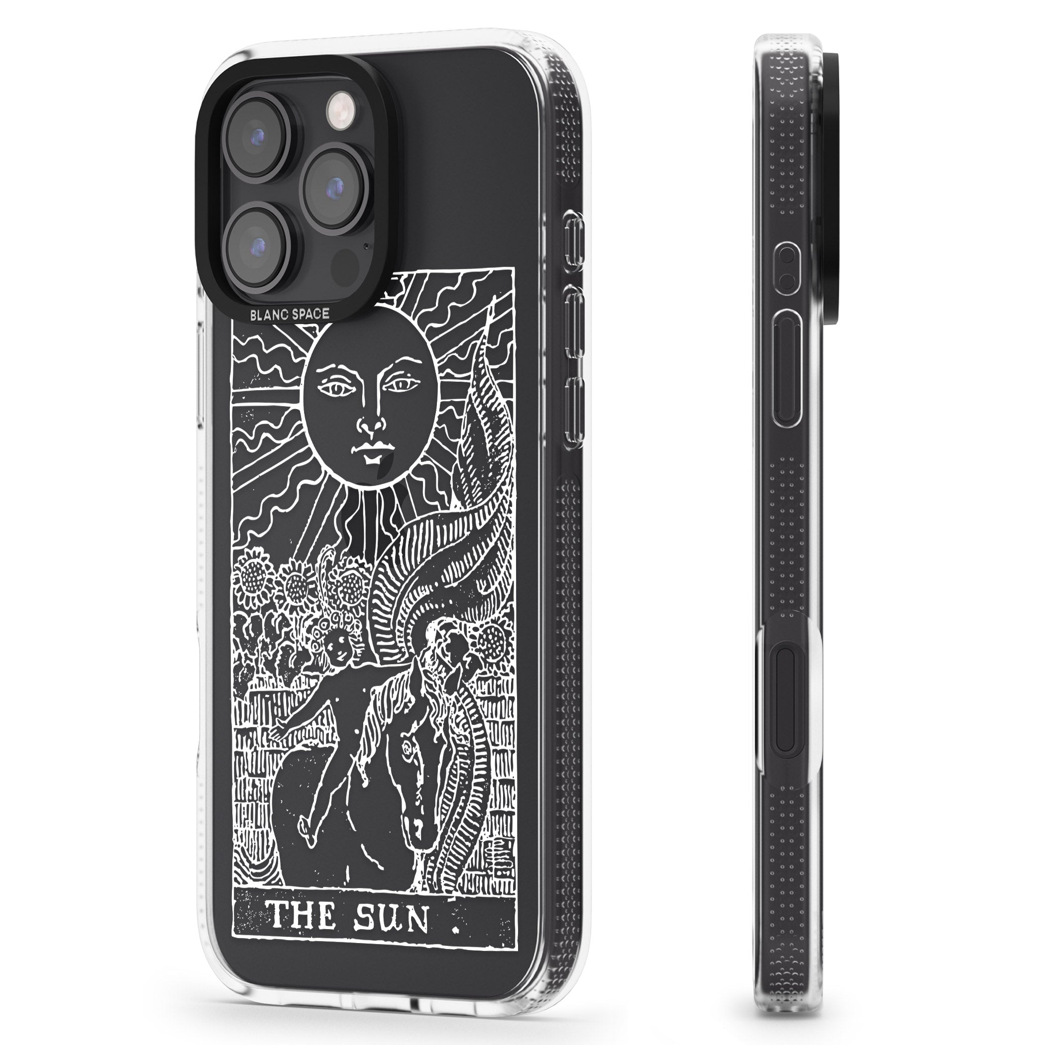 Personalised The Sun Tarot Card - White Transparent iPhone 16 Pro Max / 16 Pro Clear Case Impact Air - Blanc Space