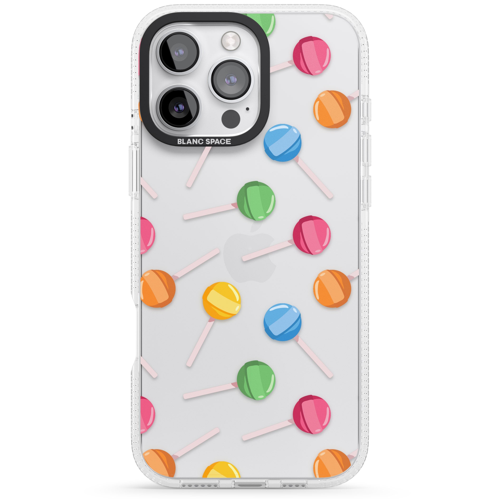 Lollipop Pattern iPhone 16 Pro Max / 16 Pro Clear Case Impact Air - Blanc Space