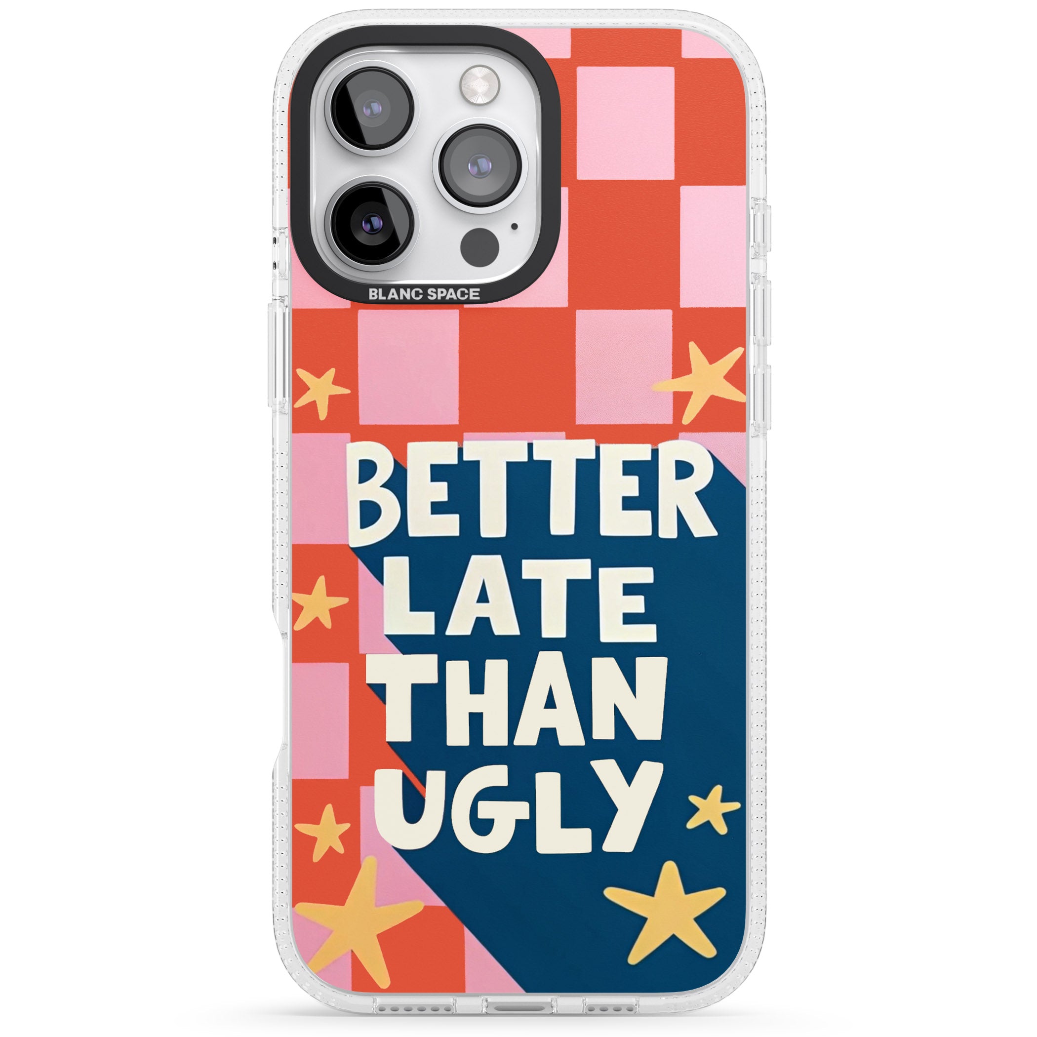 Better Late Than Ugly iPhone 16 Pro Max / 16 Pro Clear Case Impact Air - Blanc Space