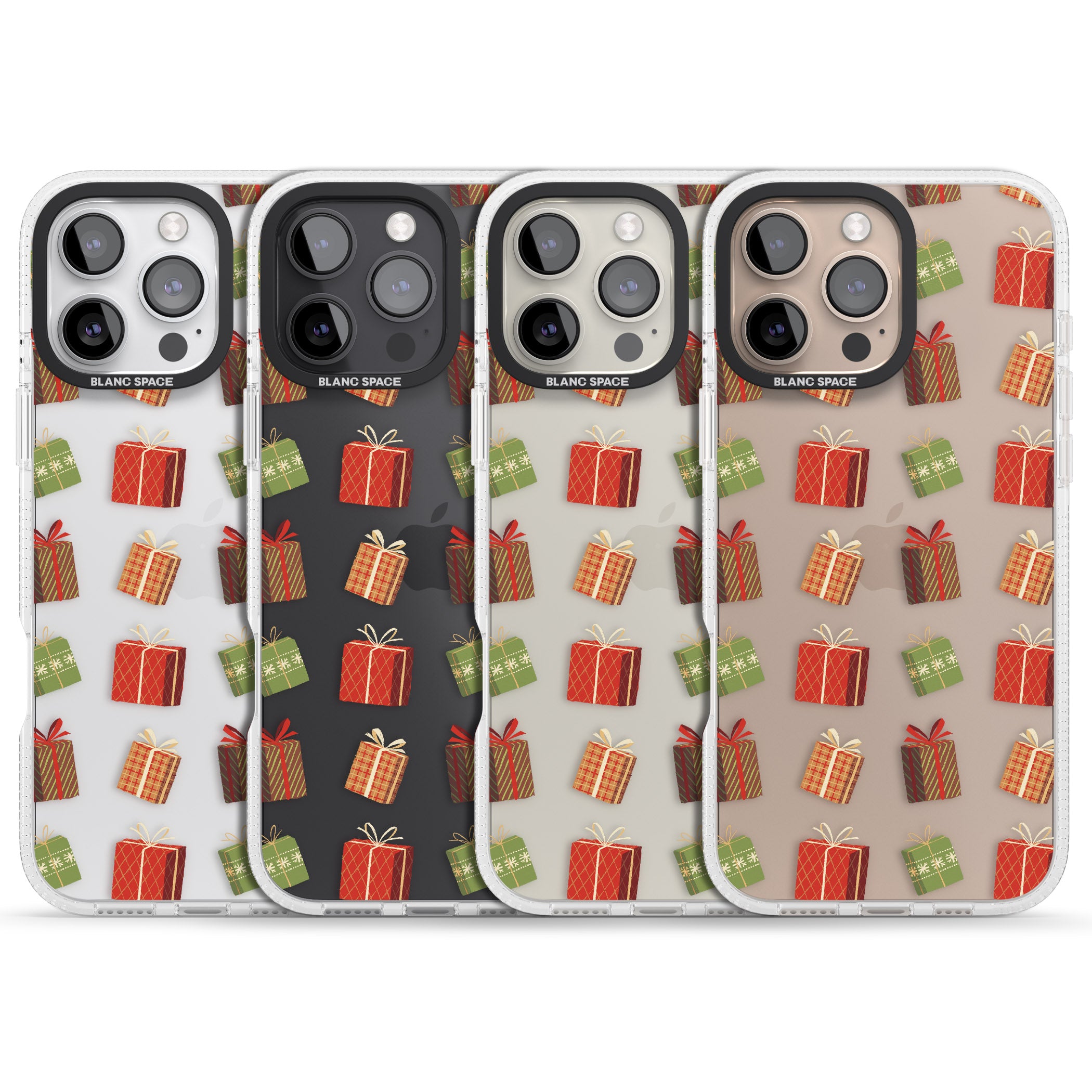 Christmas Presents Pattern iPhone 16 Pro Max / 16 Pro Clear Case Impact Air - Blanc Space