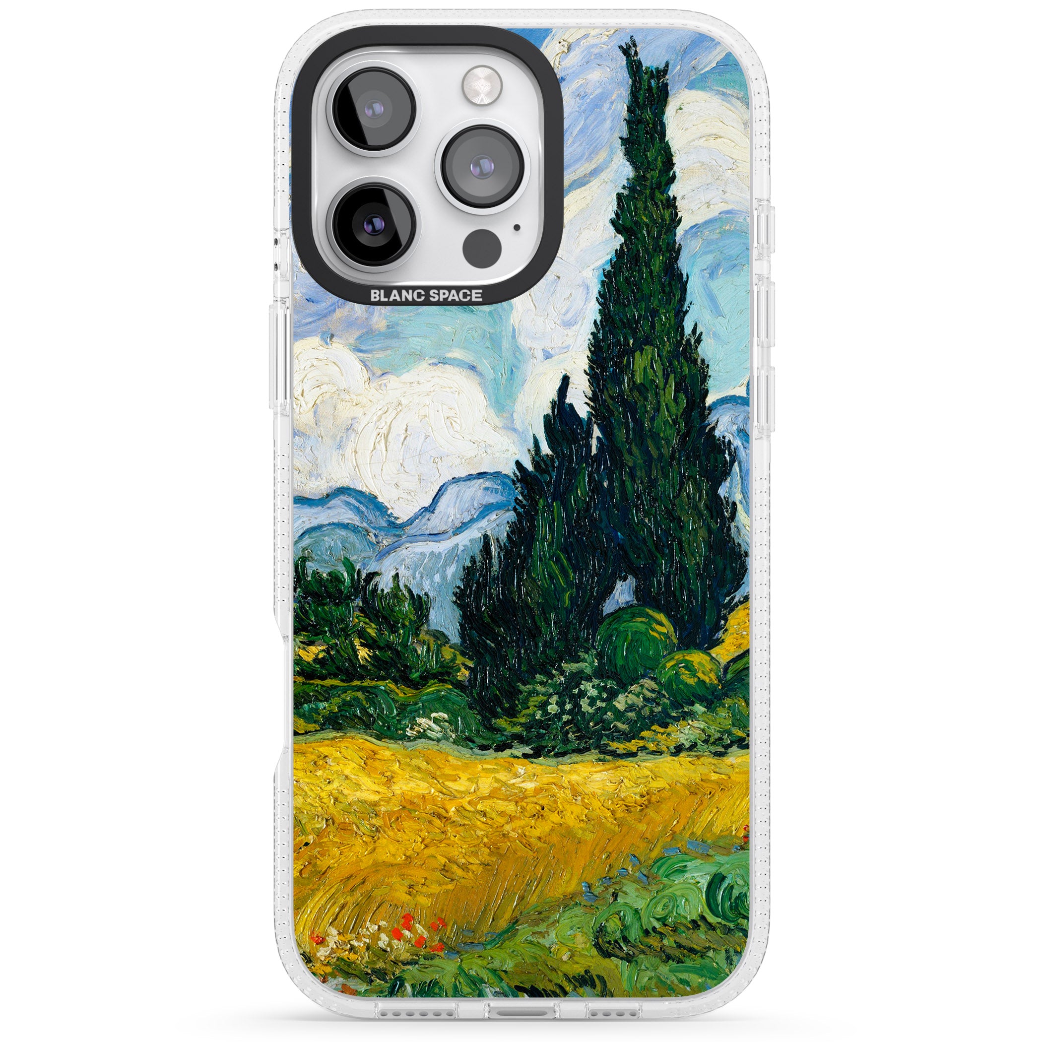 Wheat Field with Cypresses by Vincent Van Gogh iPhone 16 Pro Max / 16 Pro Clear Case Impact Air - Blanc Space