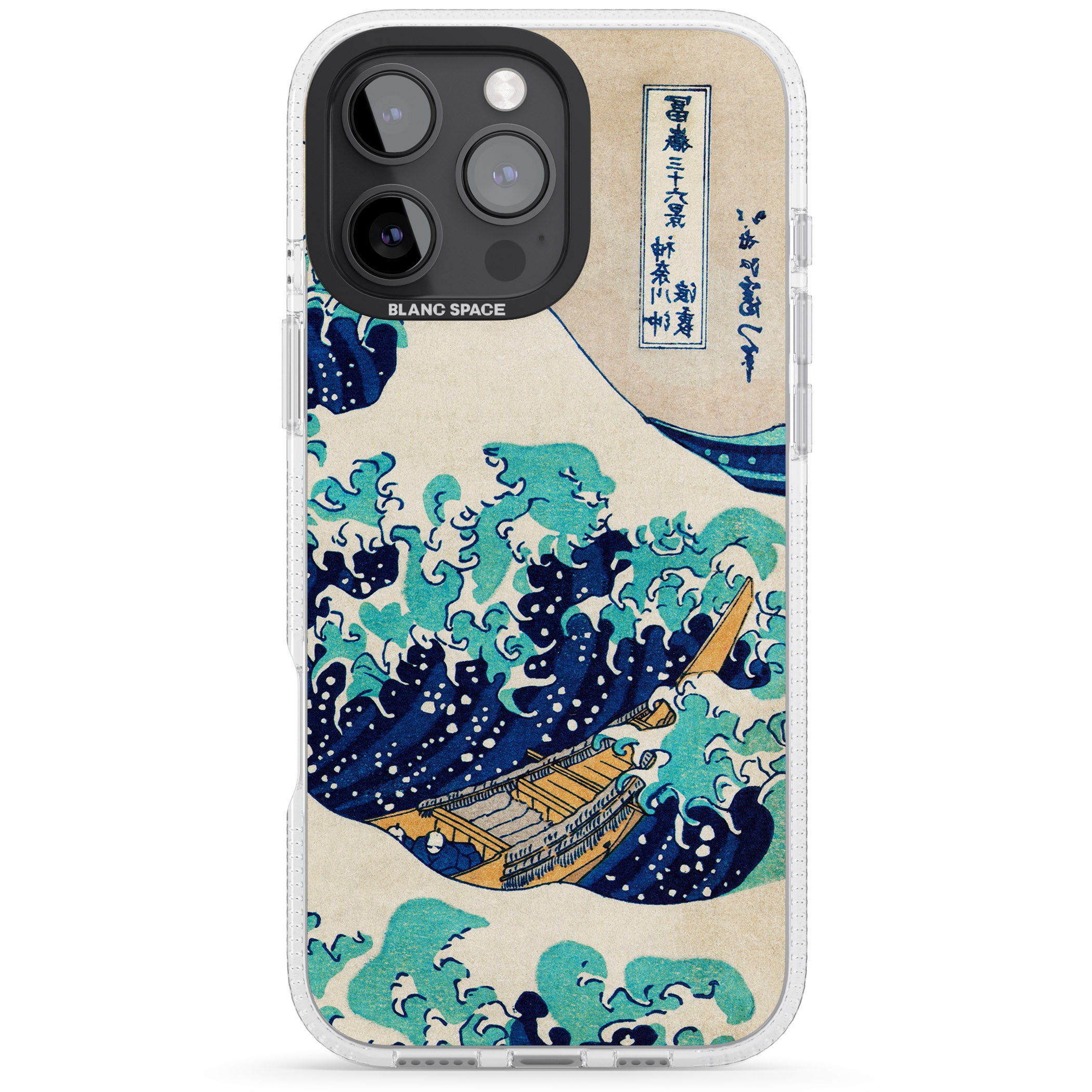 The Great Wave by Katsushika Hokusai iPhone 16 Pro Max / 16 Pro Clear Case Impact Air - Blanc Space