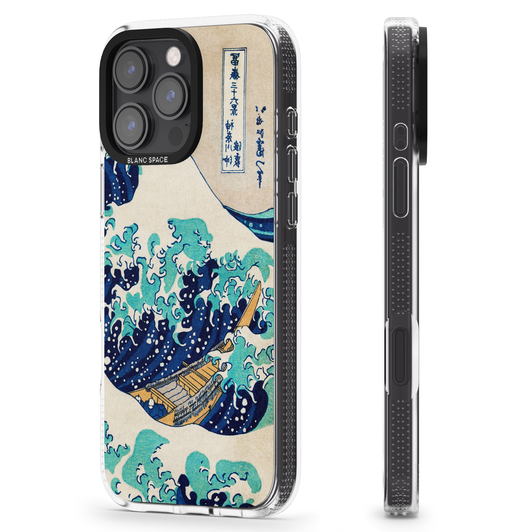 The Great Wave by Katsushika Hokusai iPhone 16 Pro Max / 16 Pro Clear Case Impact Air - Blanc Space