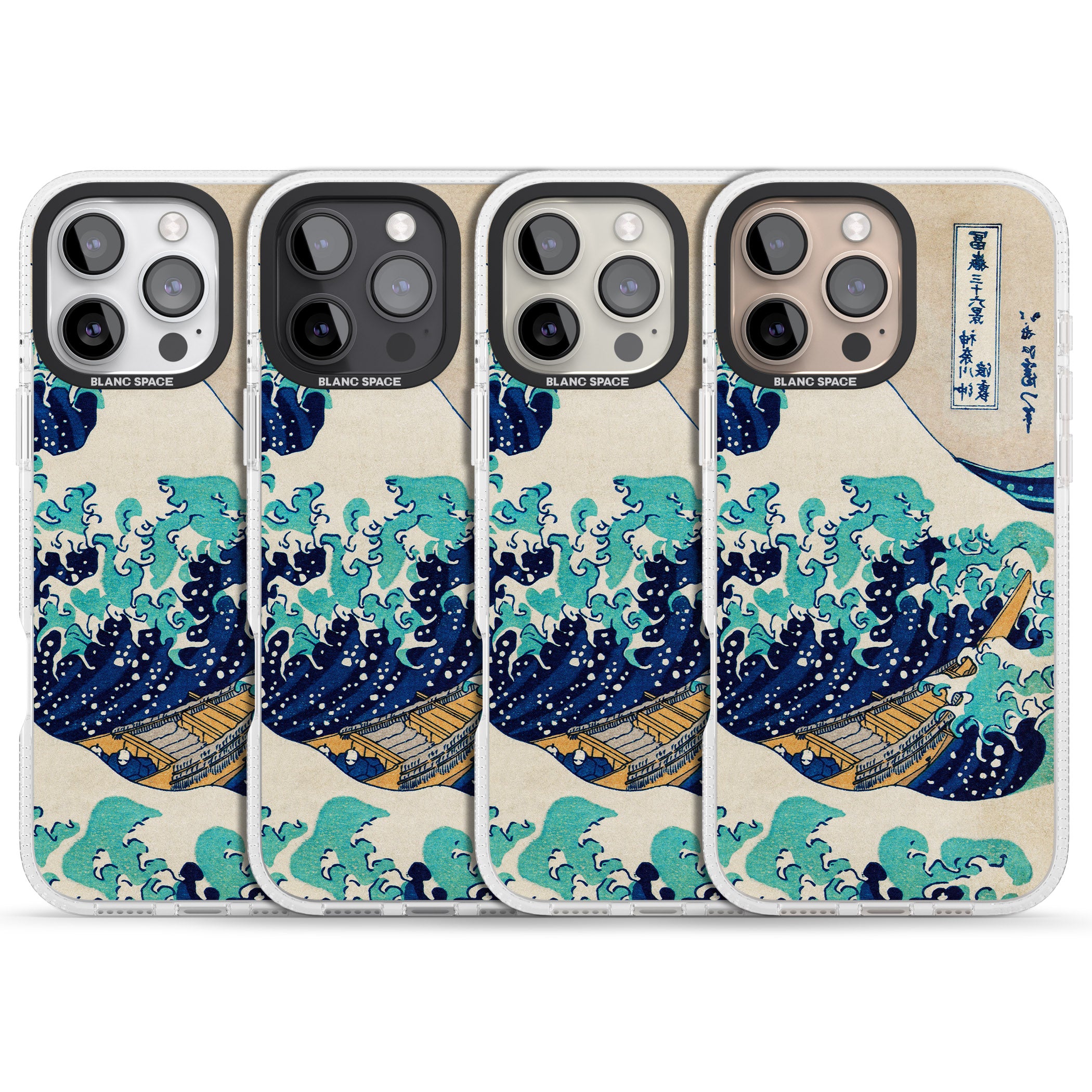 The Great Wave by Katsushika Hokusai iPhone 16 Pro Max / 16 Pro Clear Case Impact Air - Blanc Space
