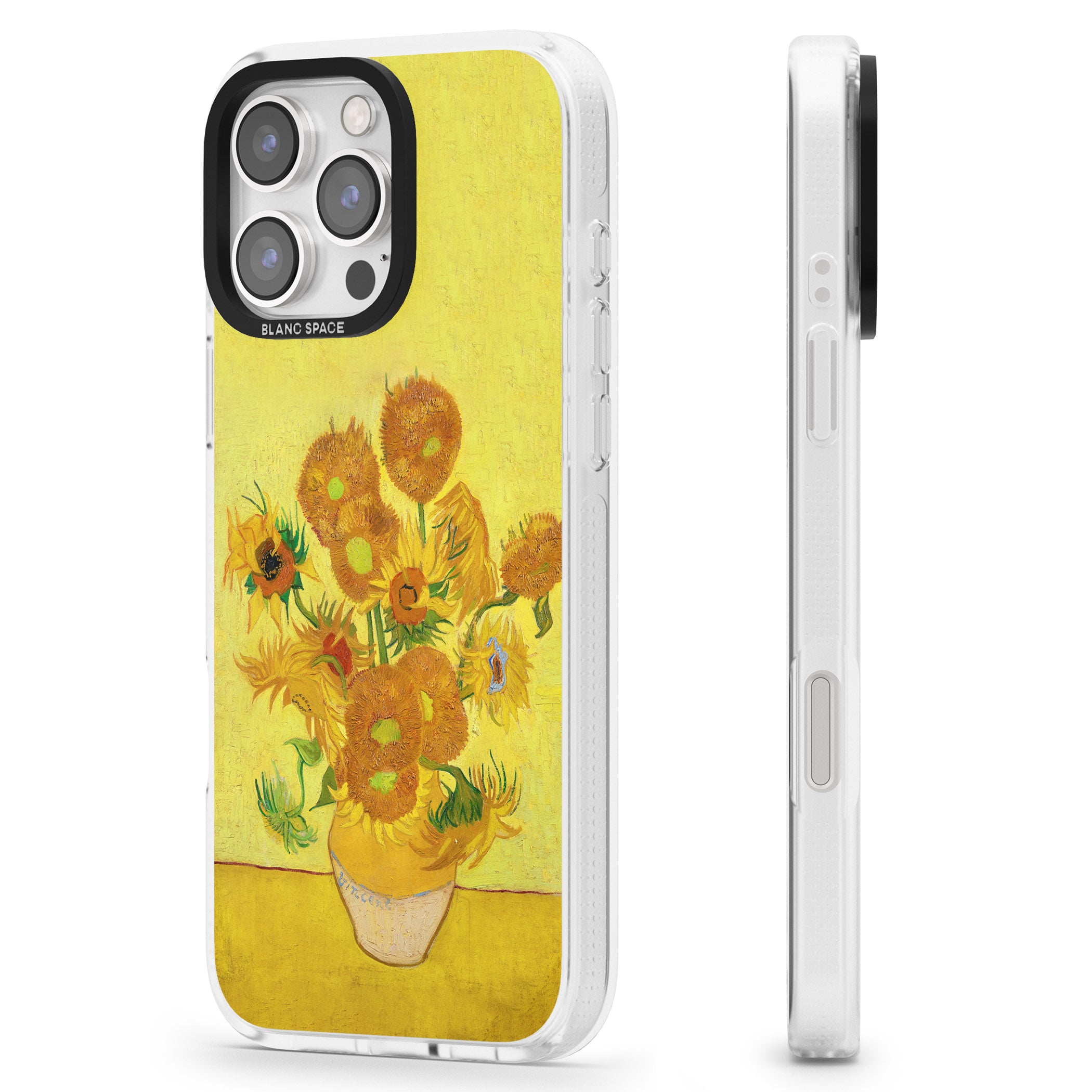Sunflowers iPhone 16 Pro Max / 16 Pro Clear Case Impact Air - Blanc Space