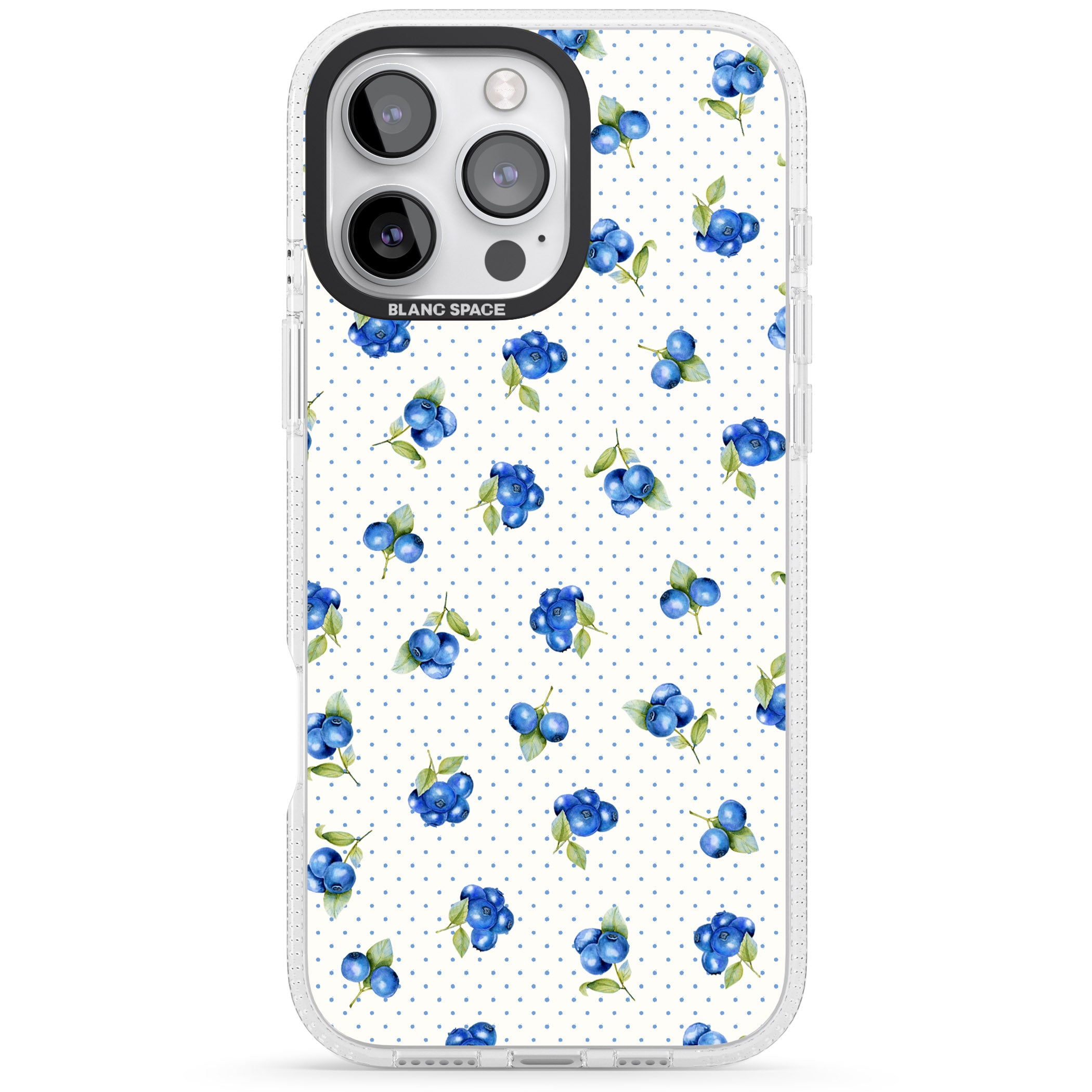 Blueberry Picnic iPhone 16 Pro Max / 16 Pro Clear Case Impact Air - Blanc Space