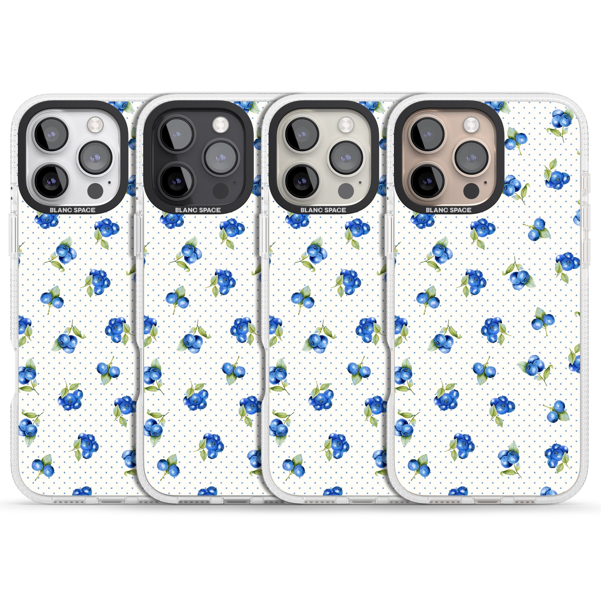 Blueberry Picnic iPhone 16 Pro Max / 16 Pro Clear Case Impact Air - Blanc Space