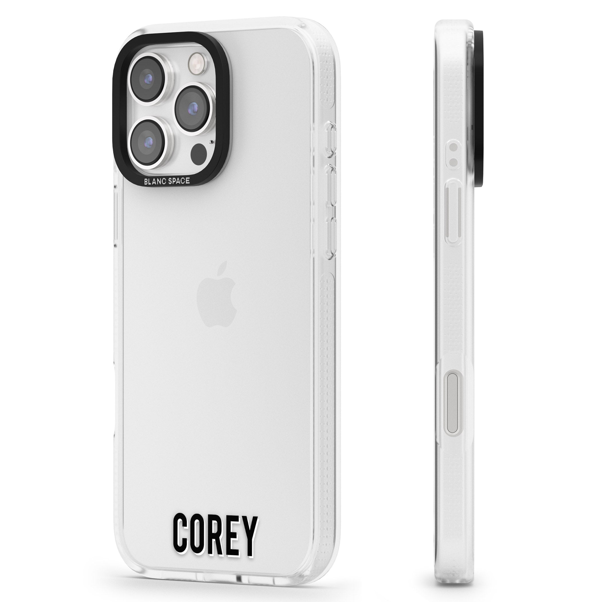 Personalised Clear Text 2A iPhone 16 Pro Max / 16 Pro Clear Case Impact Air - Blanc Space