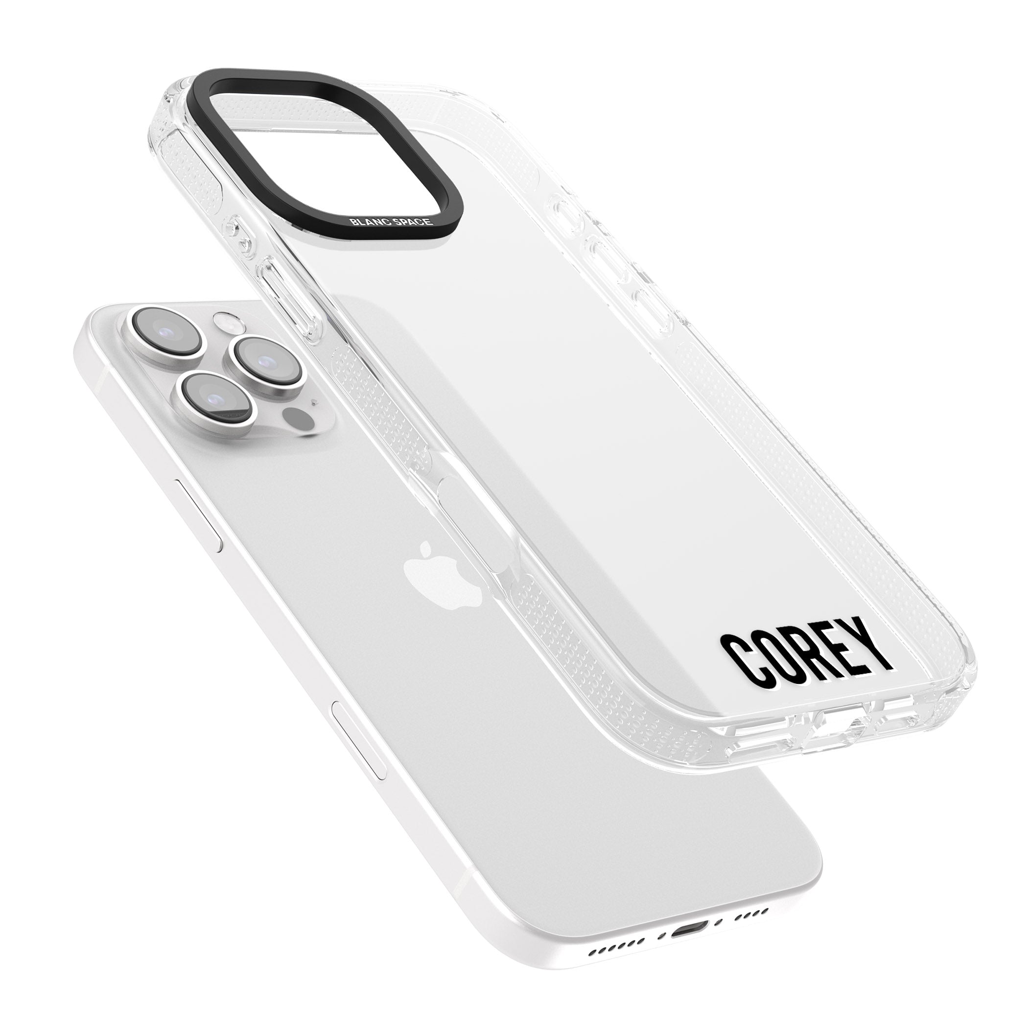 Personalised Clear Text 2A iPhone 16 Pro Max / 16 Pro Clear Case Impact Air - Blanc Space