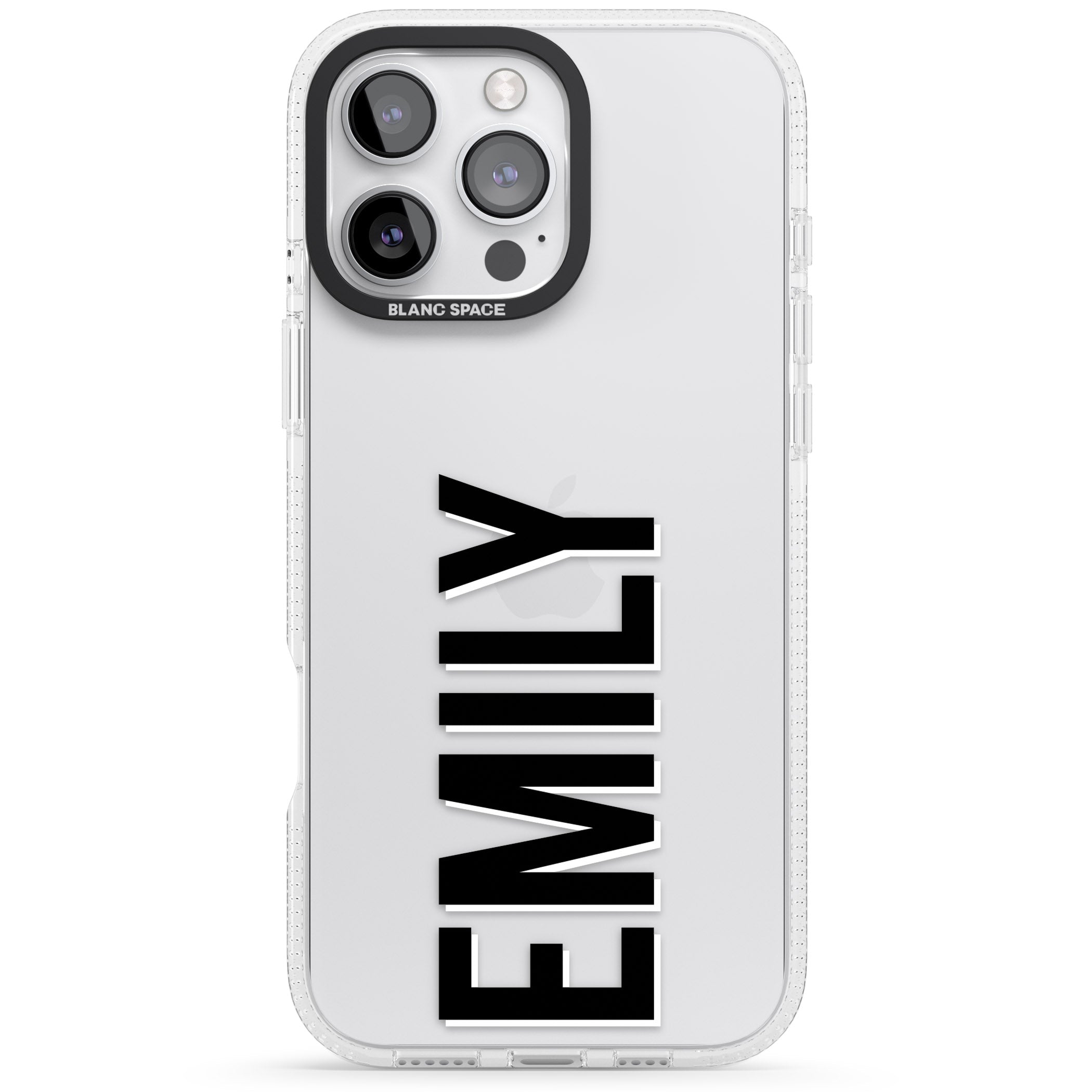 Personalised Clear Text 3A iPhone 16 Pro Max / 16 Pro Clear Case Impact Air - Blanc Space