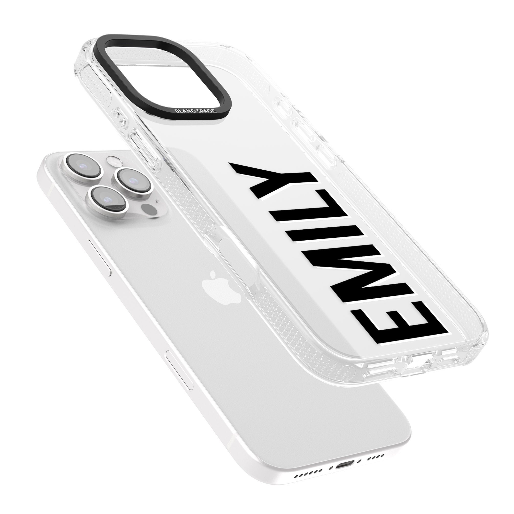 Personalised Clear Text 3A iPhone 16 Pro Max / 16 Pro Clear Case Impact Air - Blanc Space