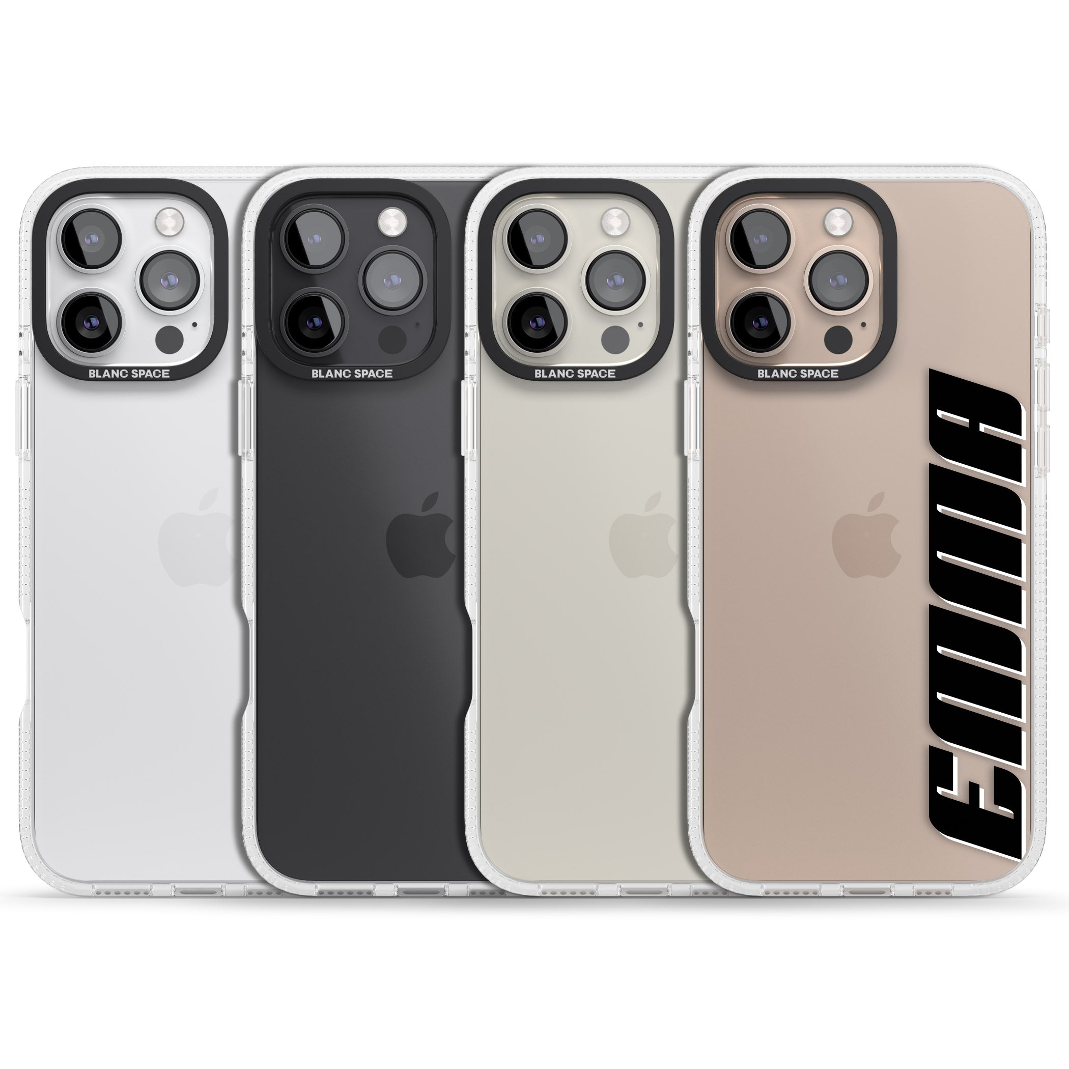 Personalised Clear Text 4A iPhone 16 Pro Max / 16 Pro Clear Case Impact Air - Blanc Space