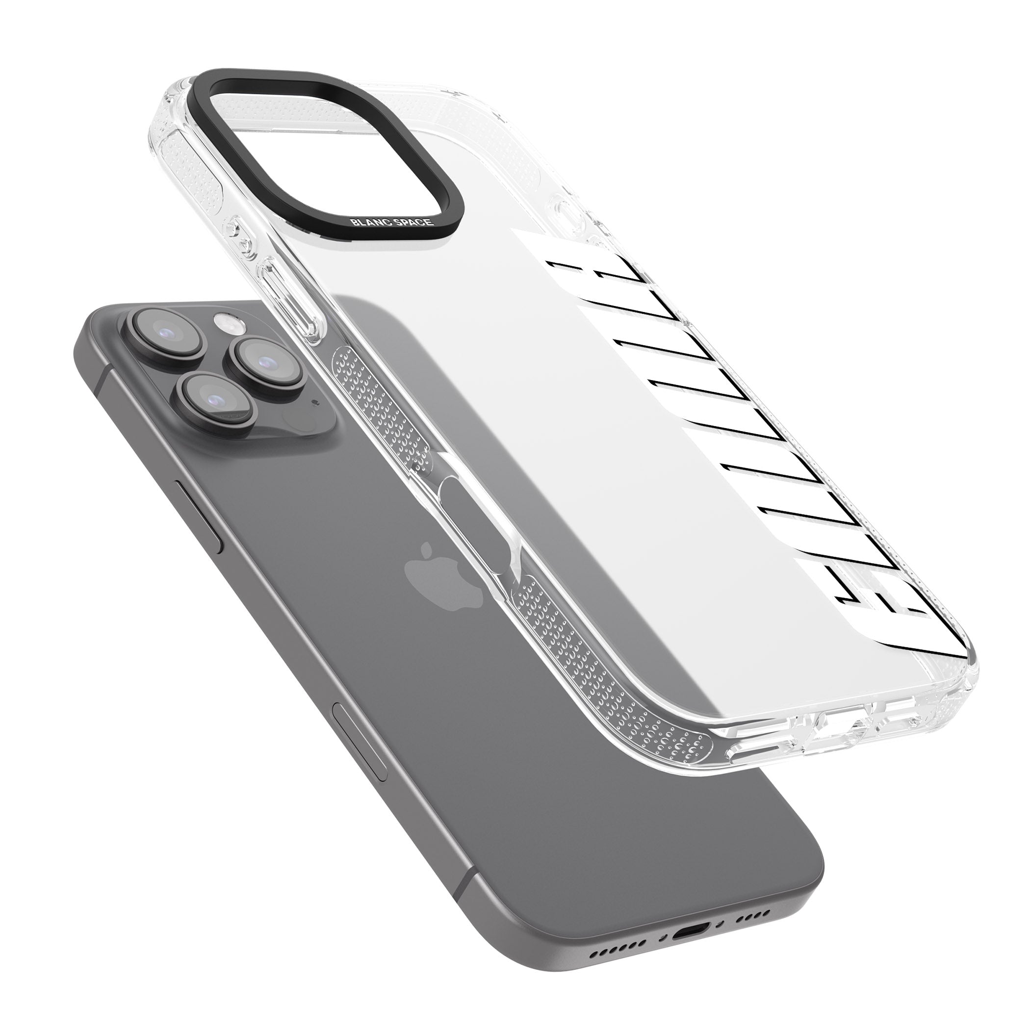 Personalised Clear Text 4B iPhone 16 Pro Max / 16 Pro Clear Case Impact Air - Blanc Space