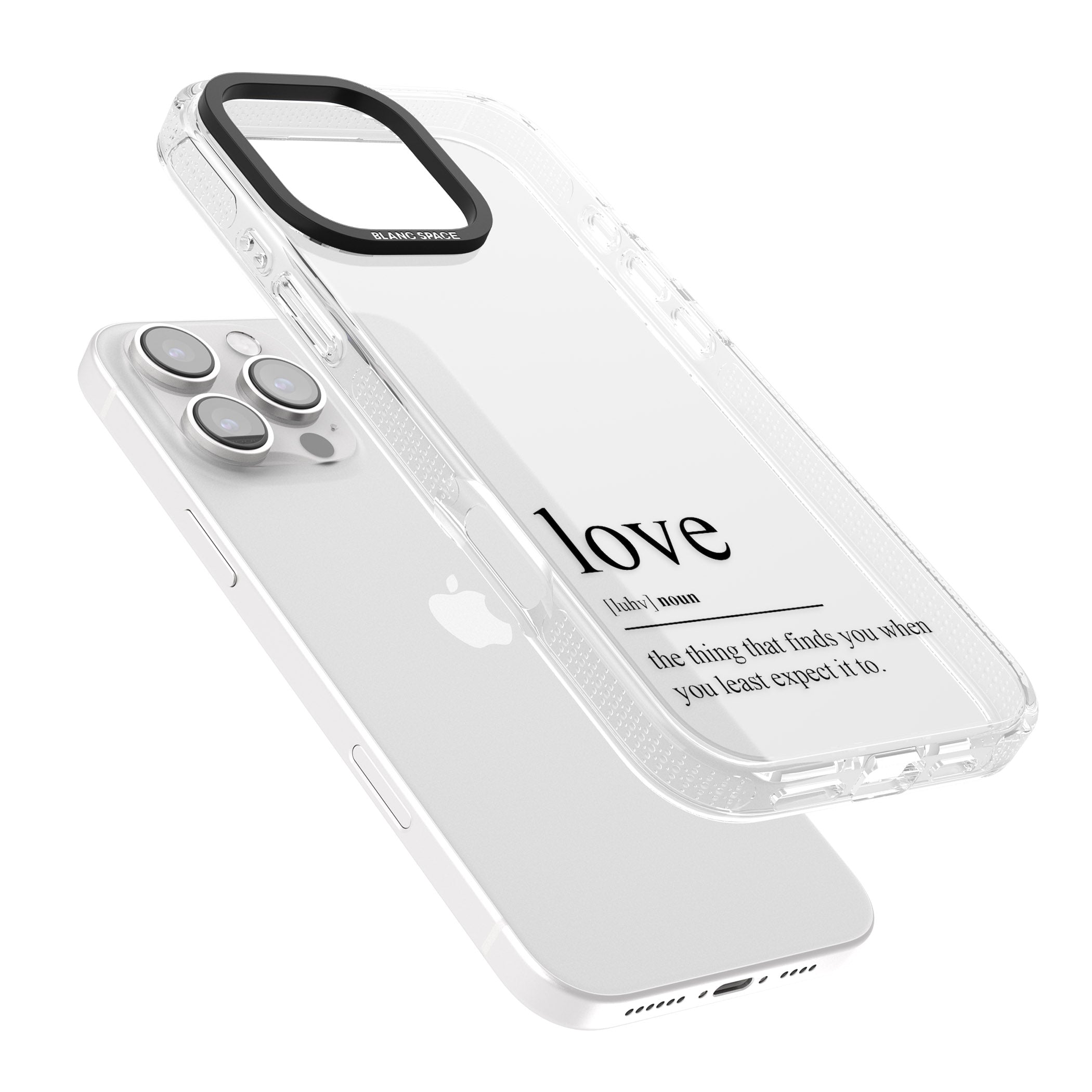 Love iPhone 16 Pro Max / 16 Pro Clear Case Impact Air - Blanc Space