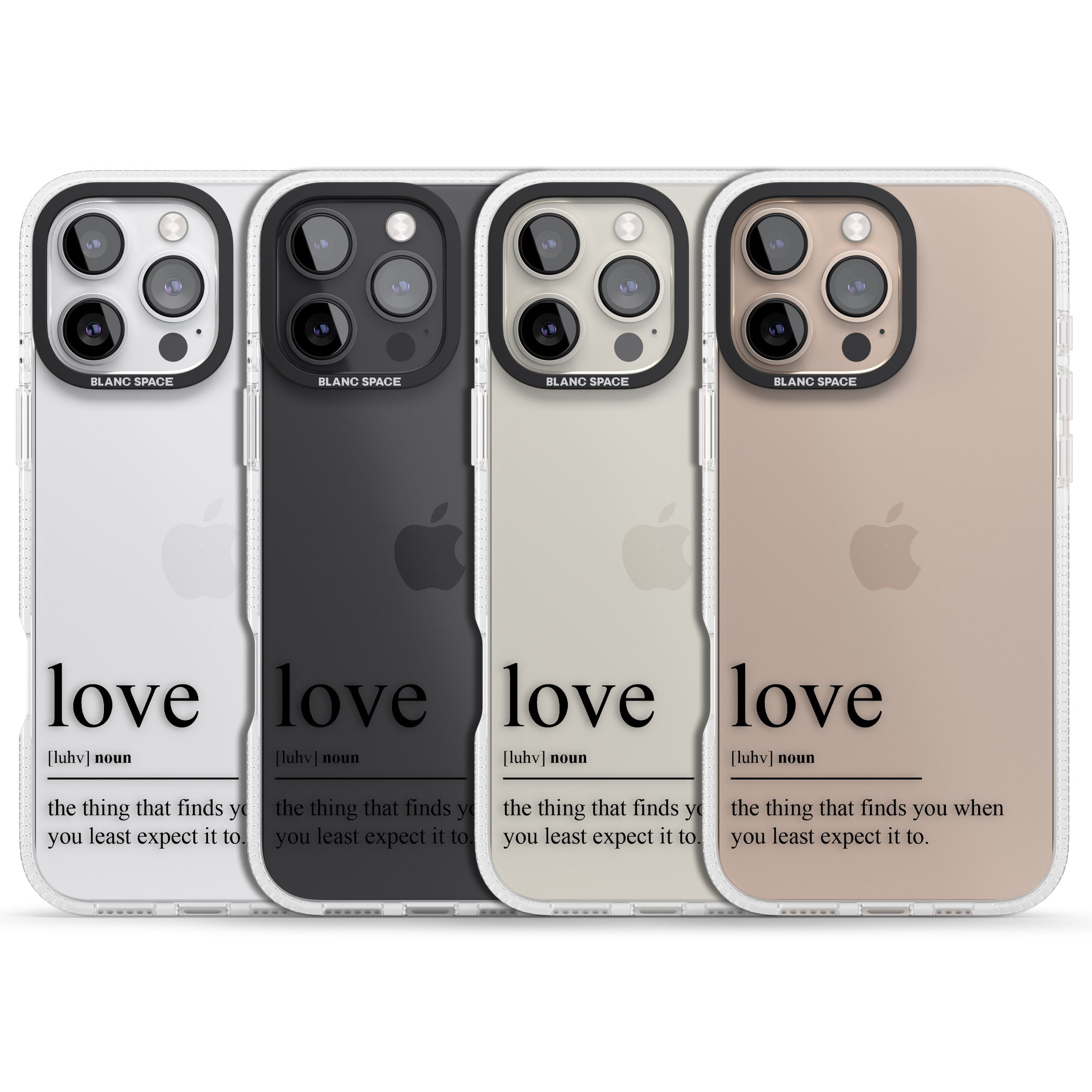 Love iPhone 16 Pro Max / 16 Pro Clear Case Impact Air - Blanc Space