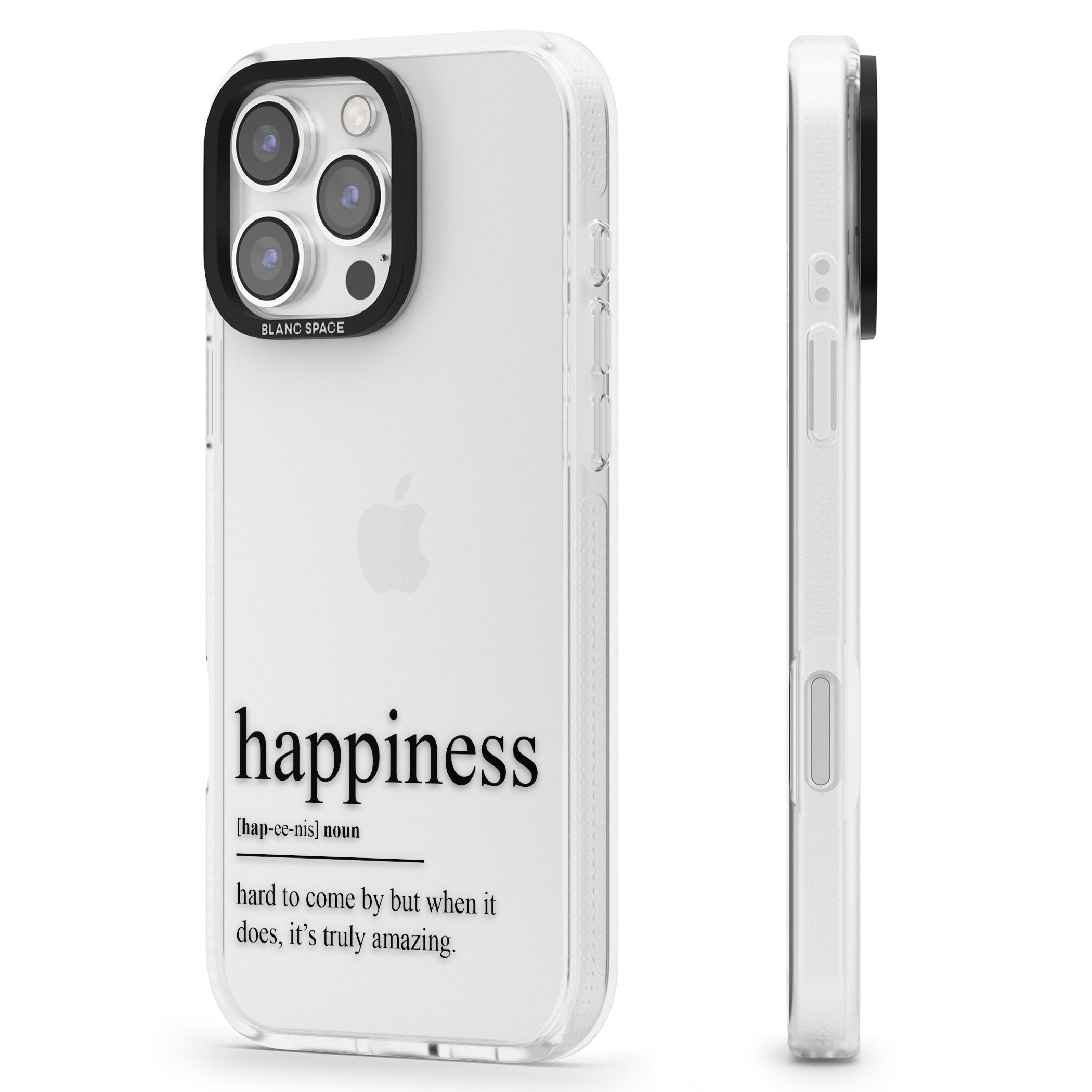 Happiness iPhone 16 Pro Max / 16 Pro Clear Case Impact Air - Blanc Space