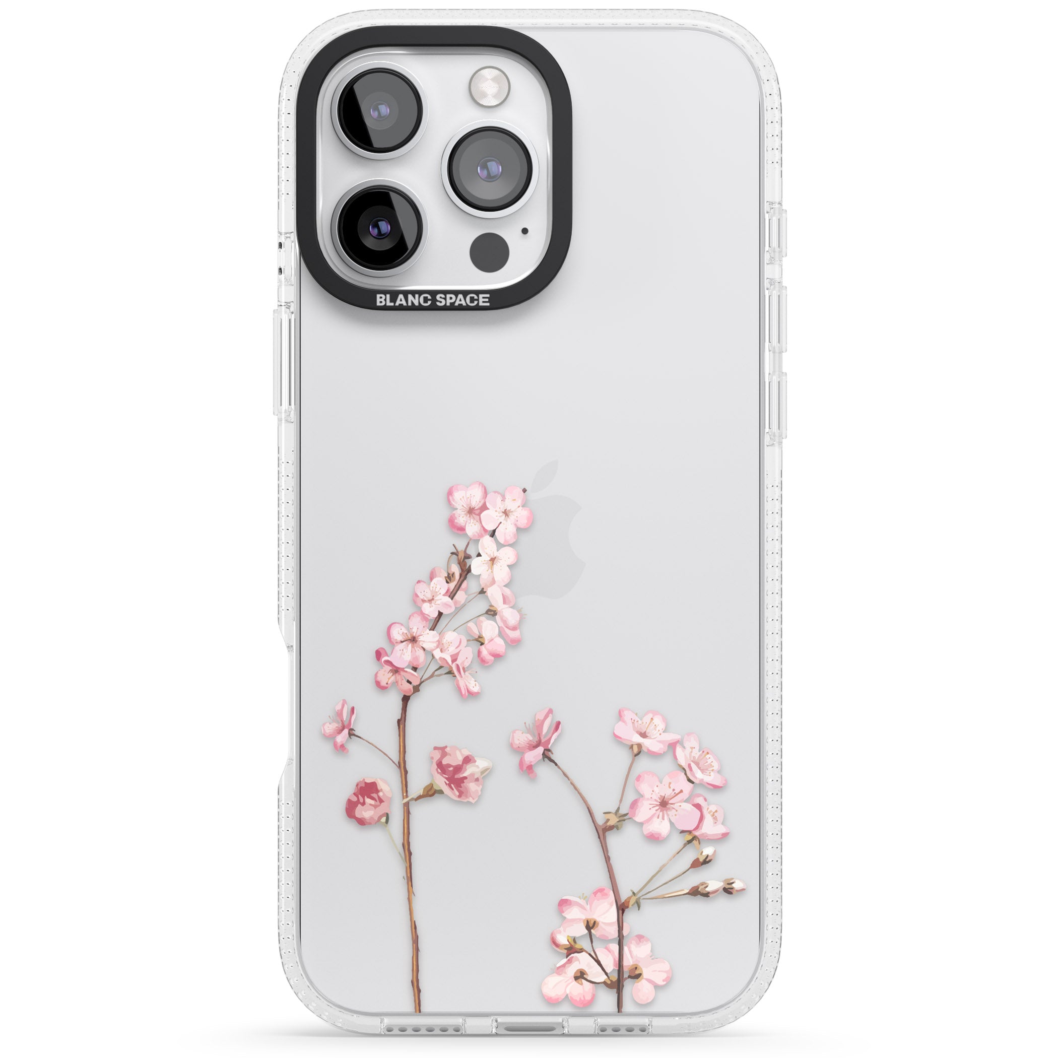 Blossom Flower iPhone 16 Pro Max / 16 Pro Clear Case Impact Air - Blanc Space