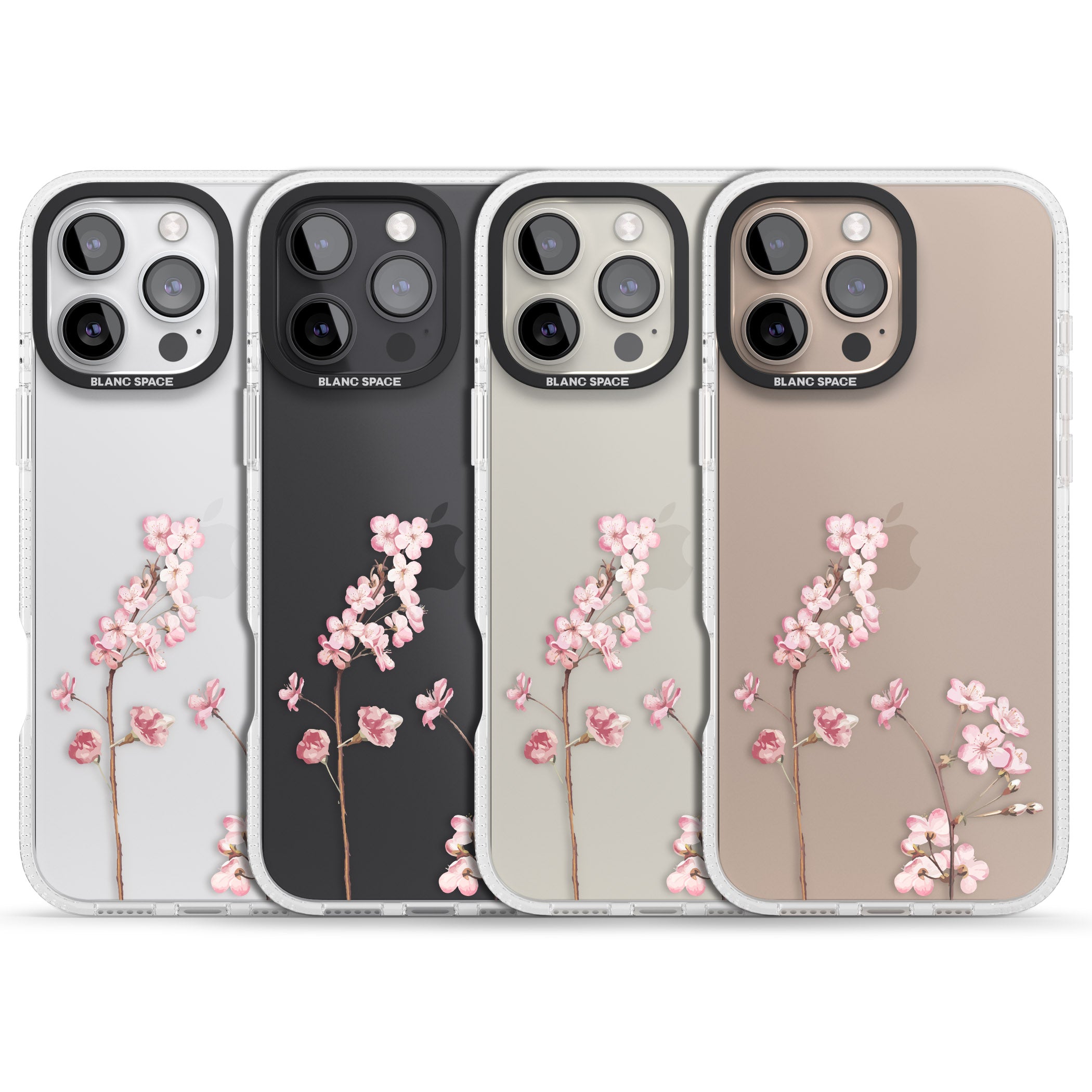 Blossom Flower iPhone 16 Pro Max / 16 Pro Clear Case Impact Air - Blanc Space