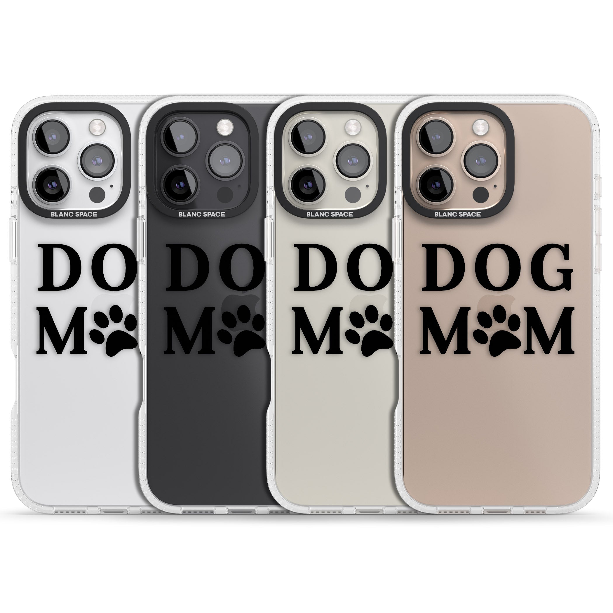Dog Mom Paw Print iPhone 16 Pro Max / 16 Pro Clear Case Impact Air - Blanc Space